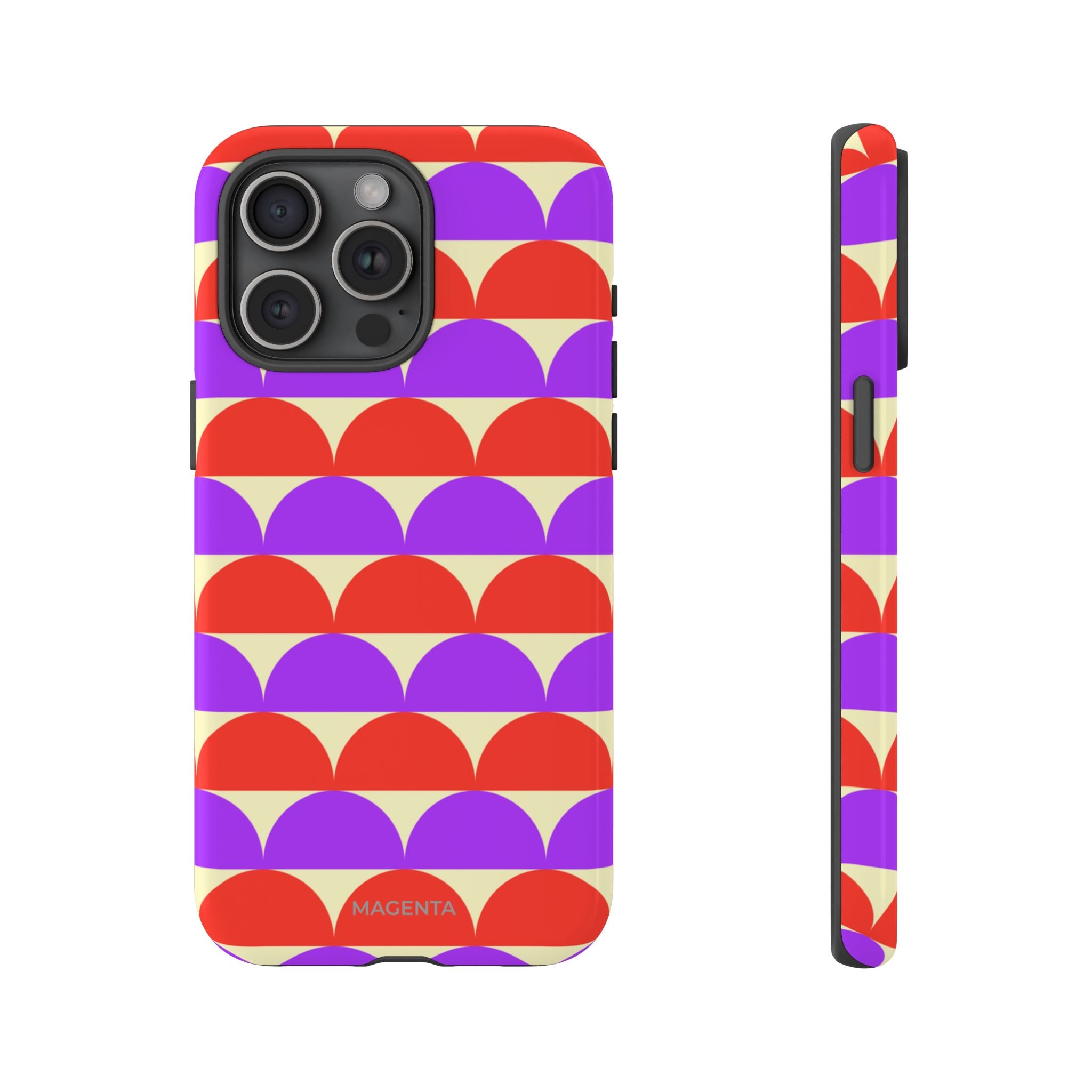 Half-Circles Purple-Red on Cream Tough Case