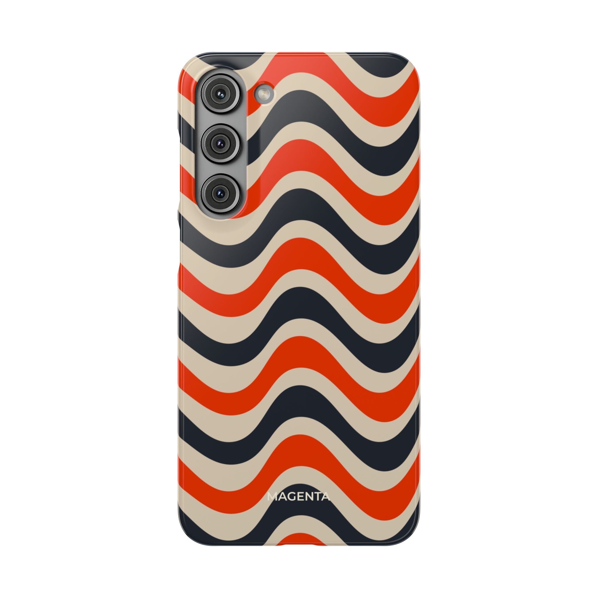 Black & Red Waves Snap Case