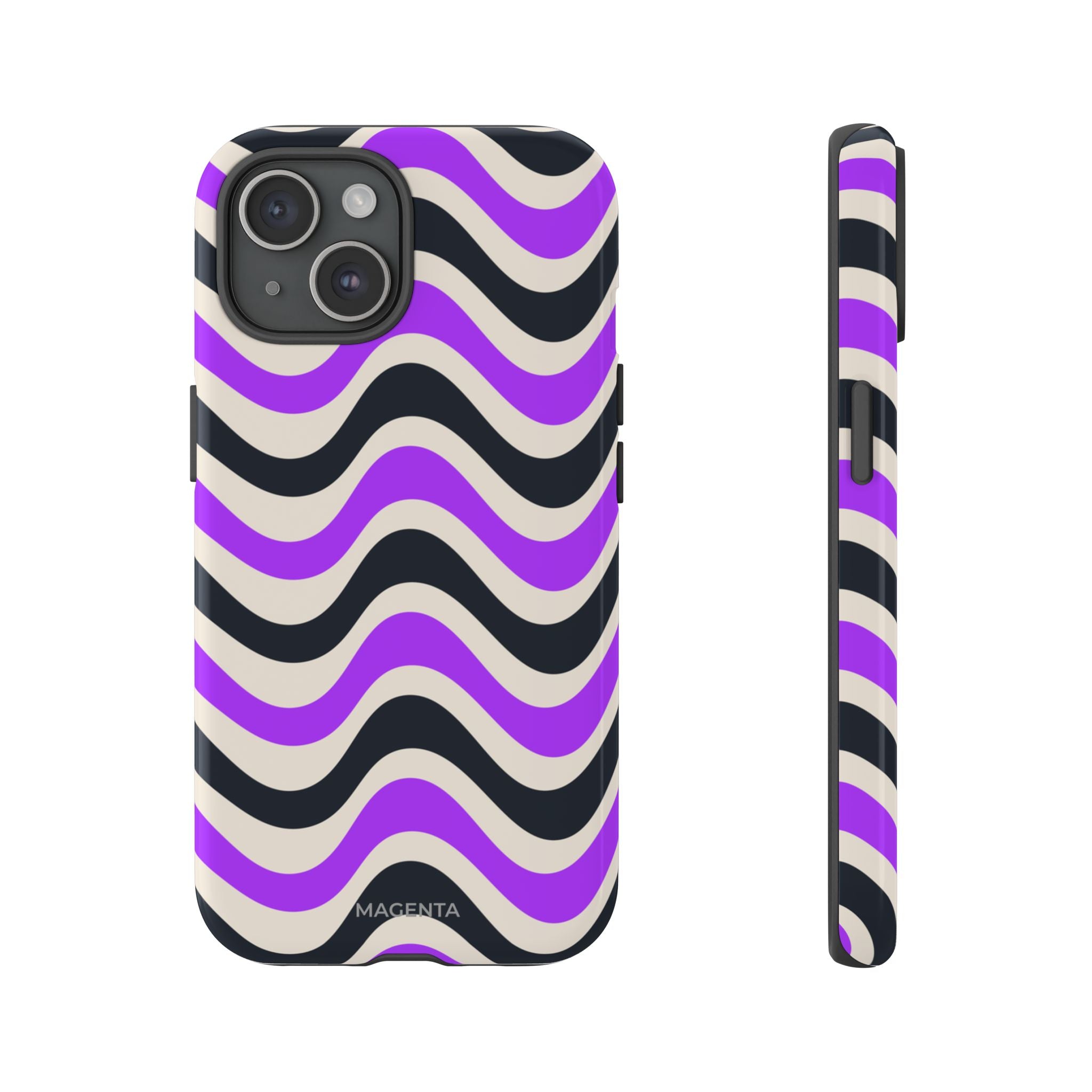 Purple Black Waves Tough Case