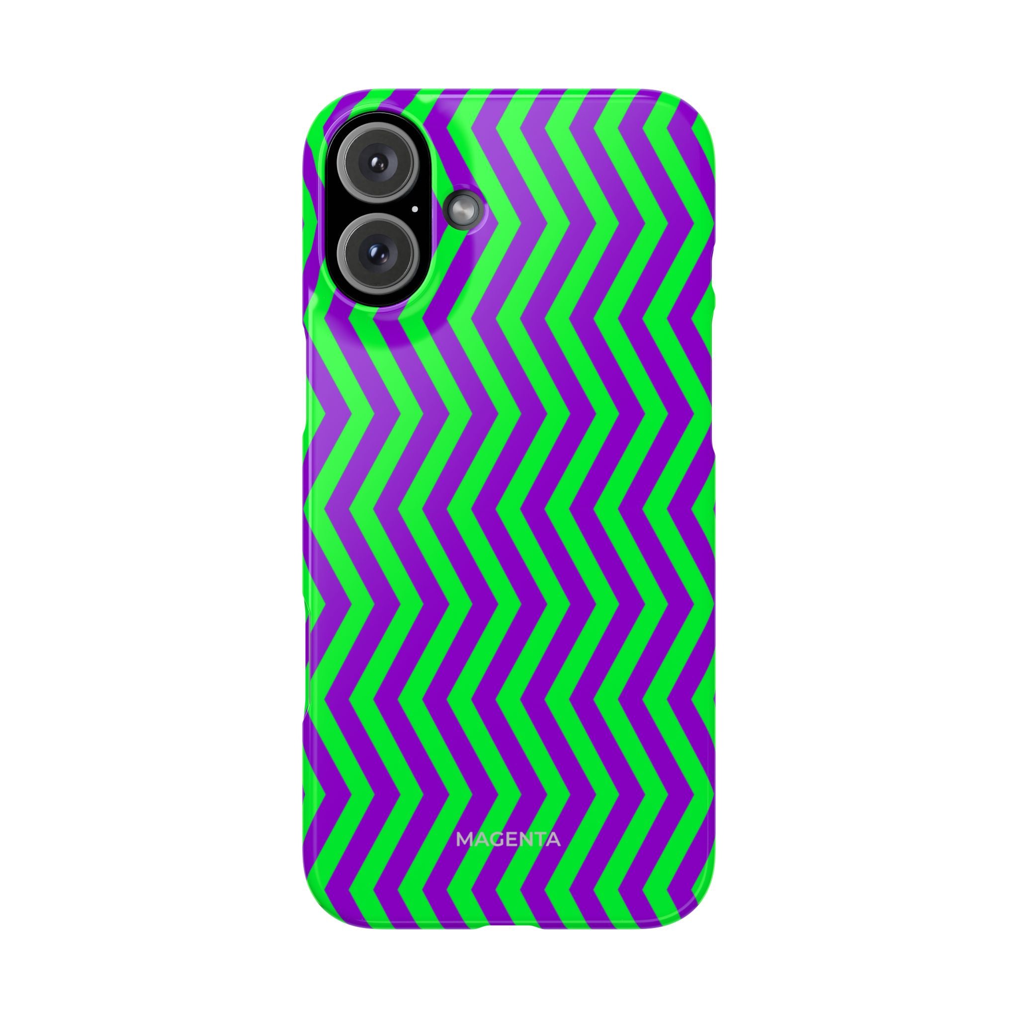 Green Purple Chevron Snap Case