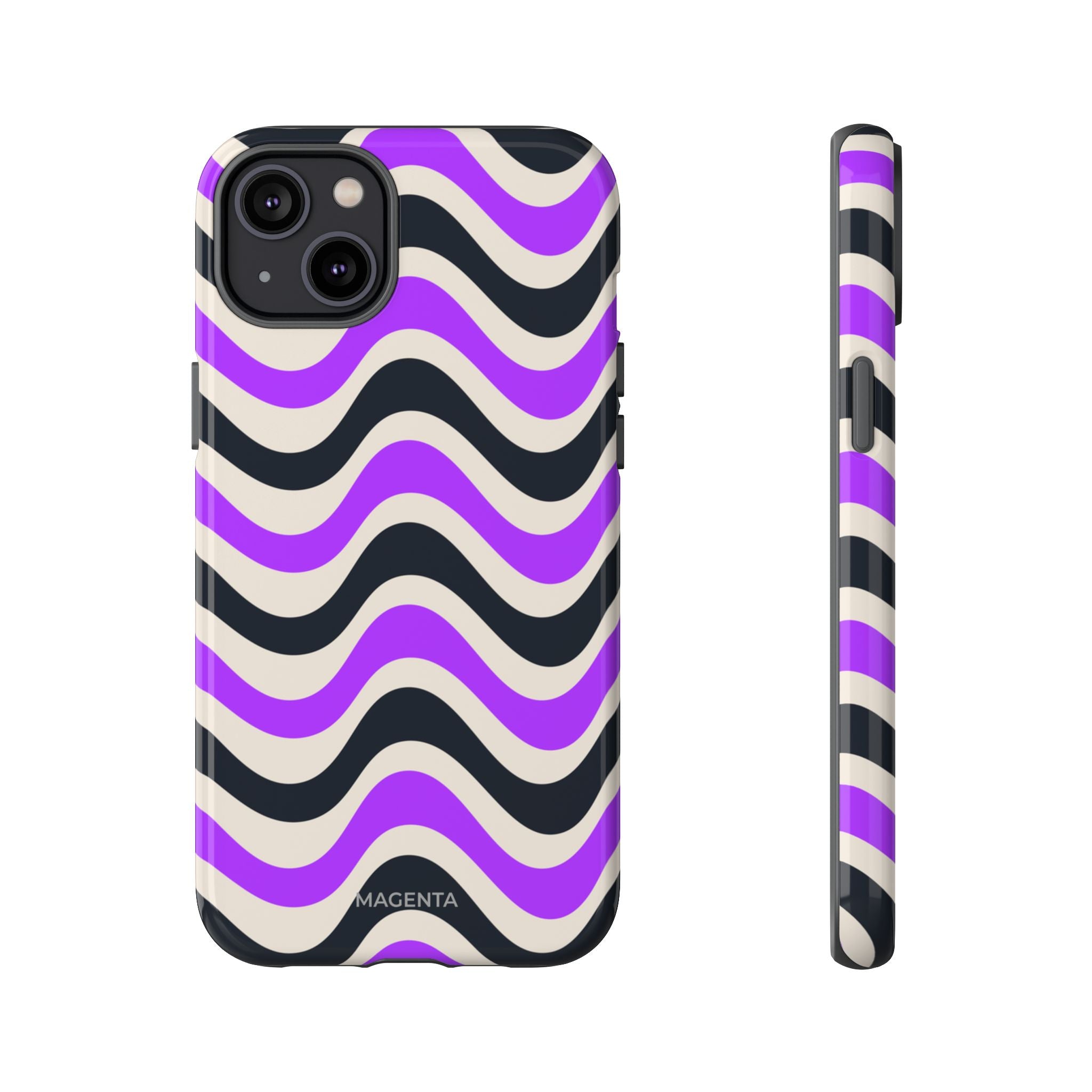 Purple Black Waves Tough Case