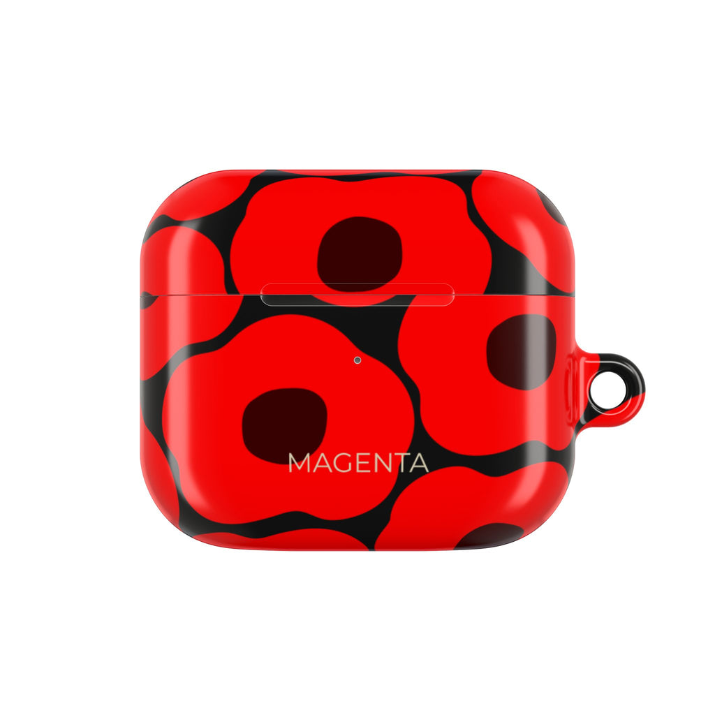 Red Poppy On Black AirPods Gen 3 Case