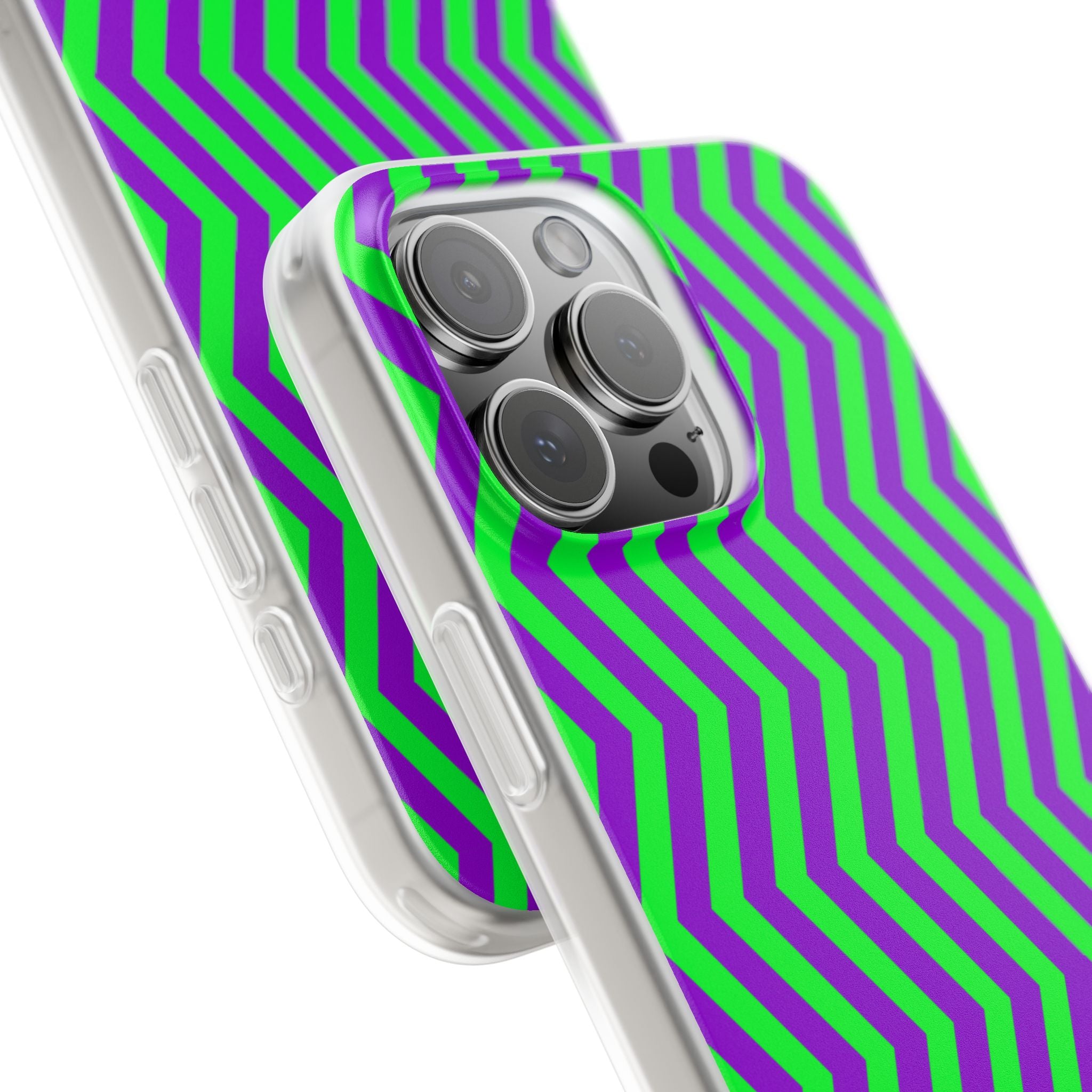 Green Purple Chevron Flexi Case