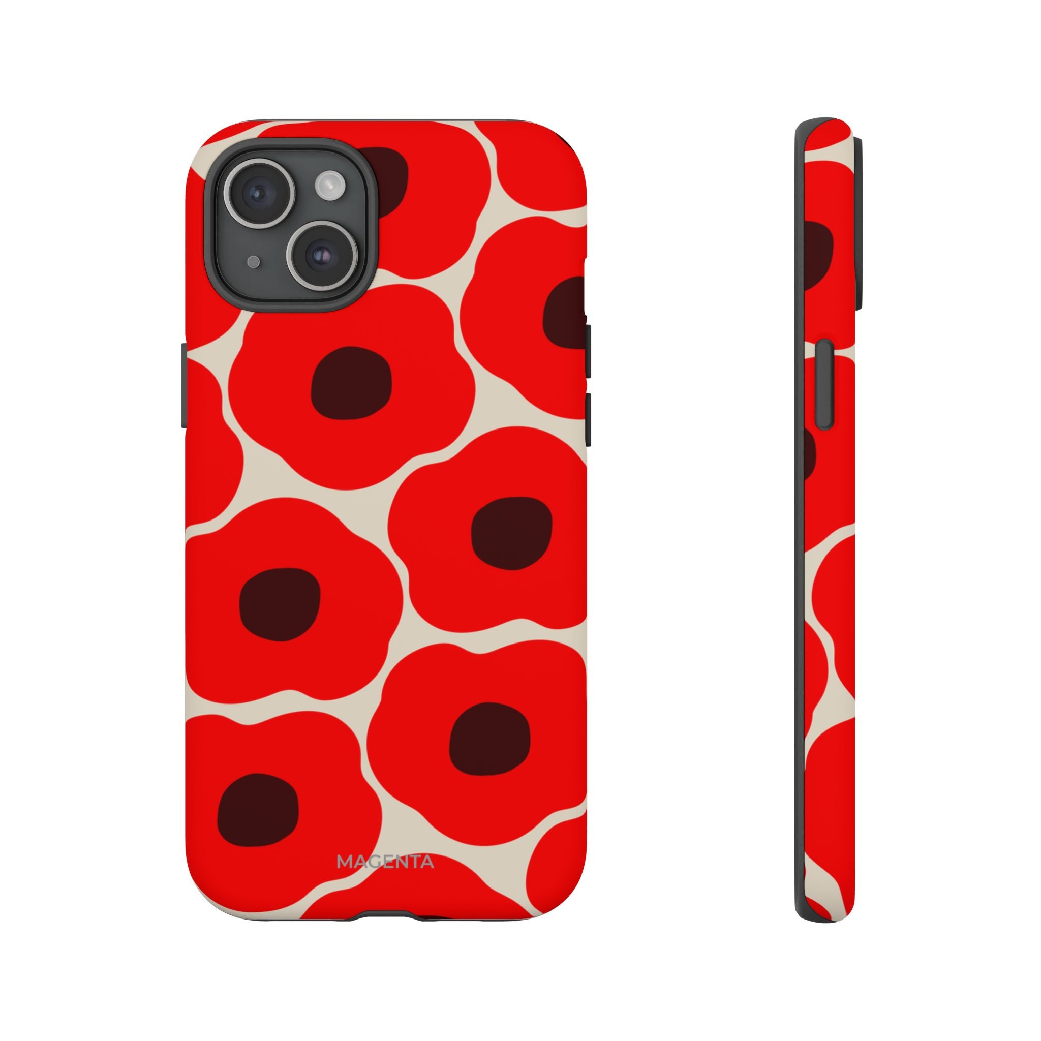 Red Poppy On Cream Tough Case