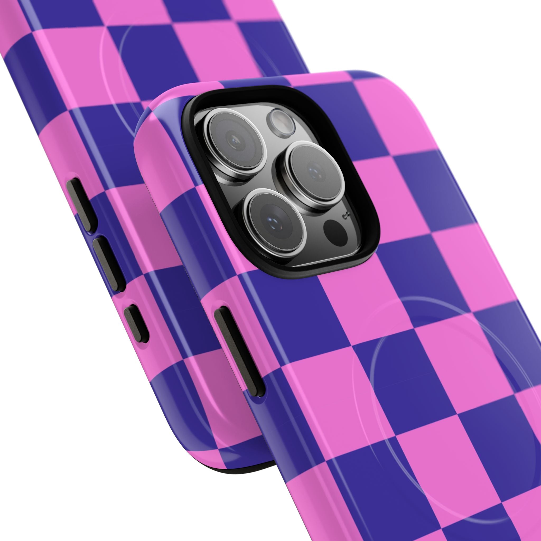 Pink & Blue Checkmate Tough Mag Case