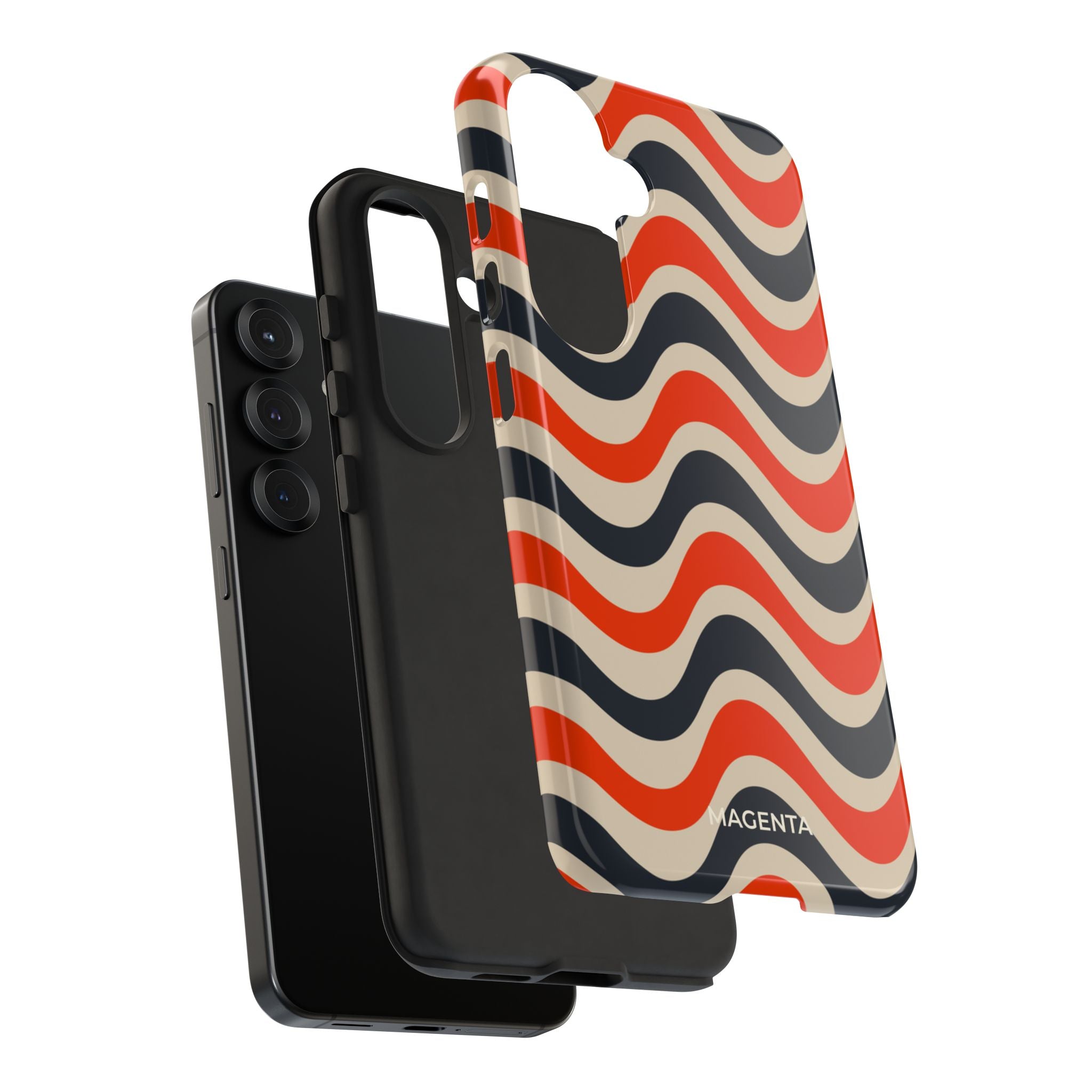 Black & Red Waves Tough Case
