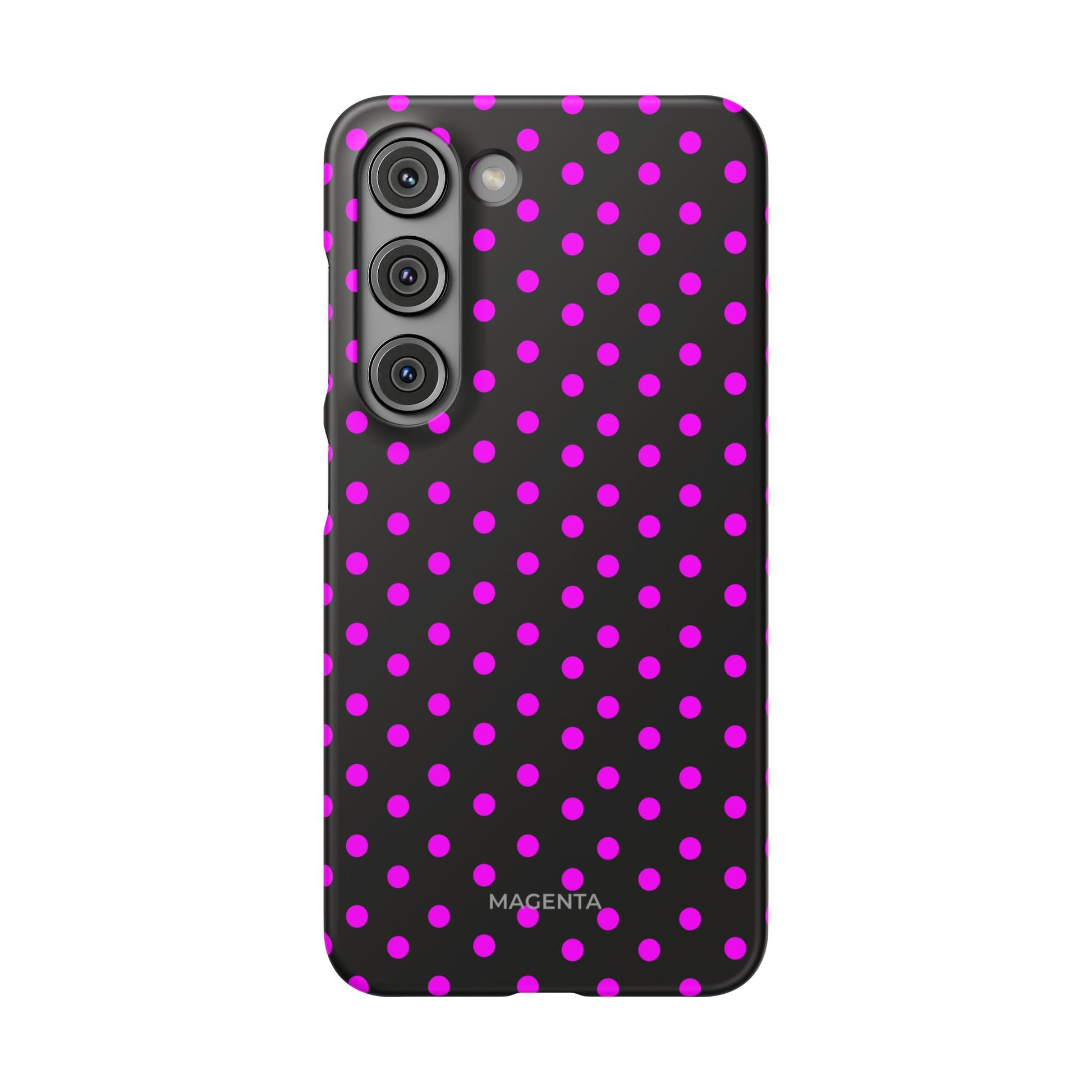 Magenta On Black Polka Dot Snap Case