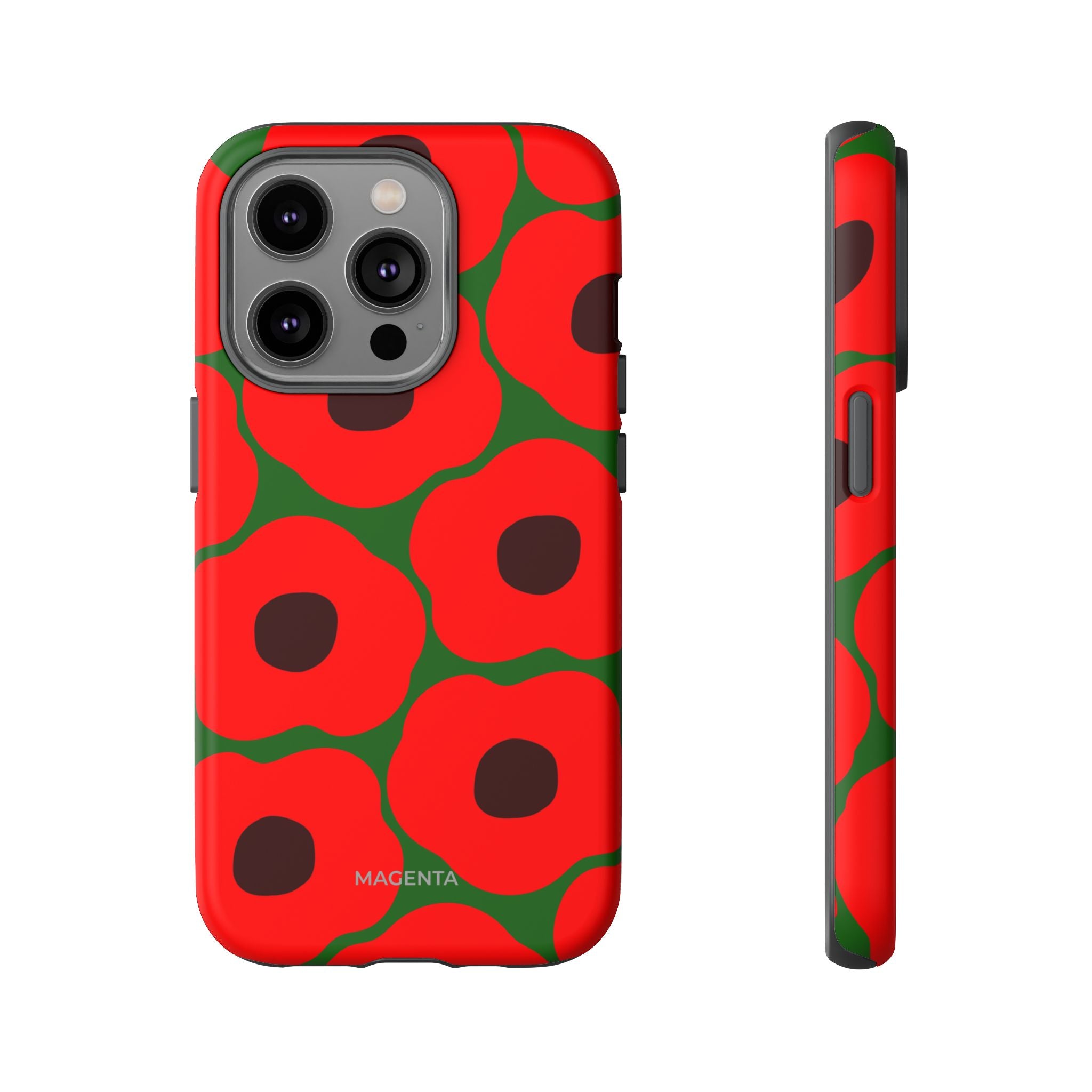 Red Poppy On Deep Green Tough Case