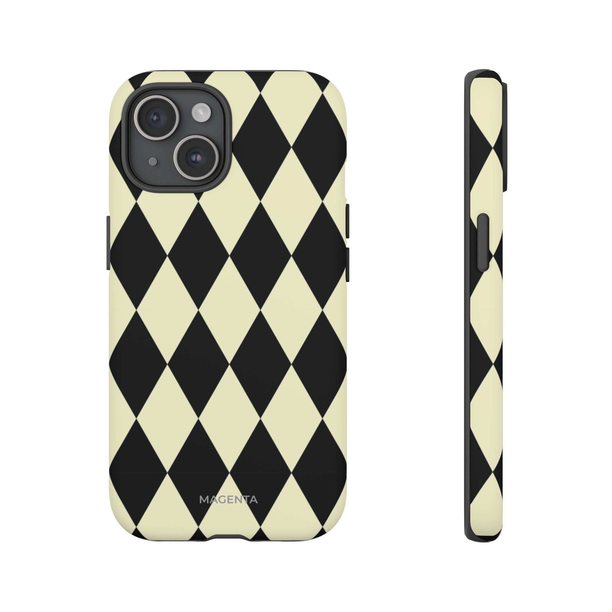 Black & Cream Geometric Tough Case