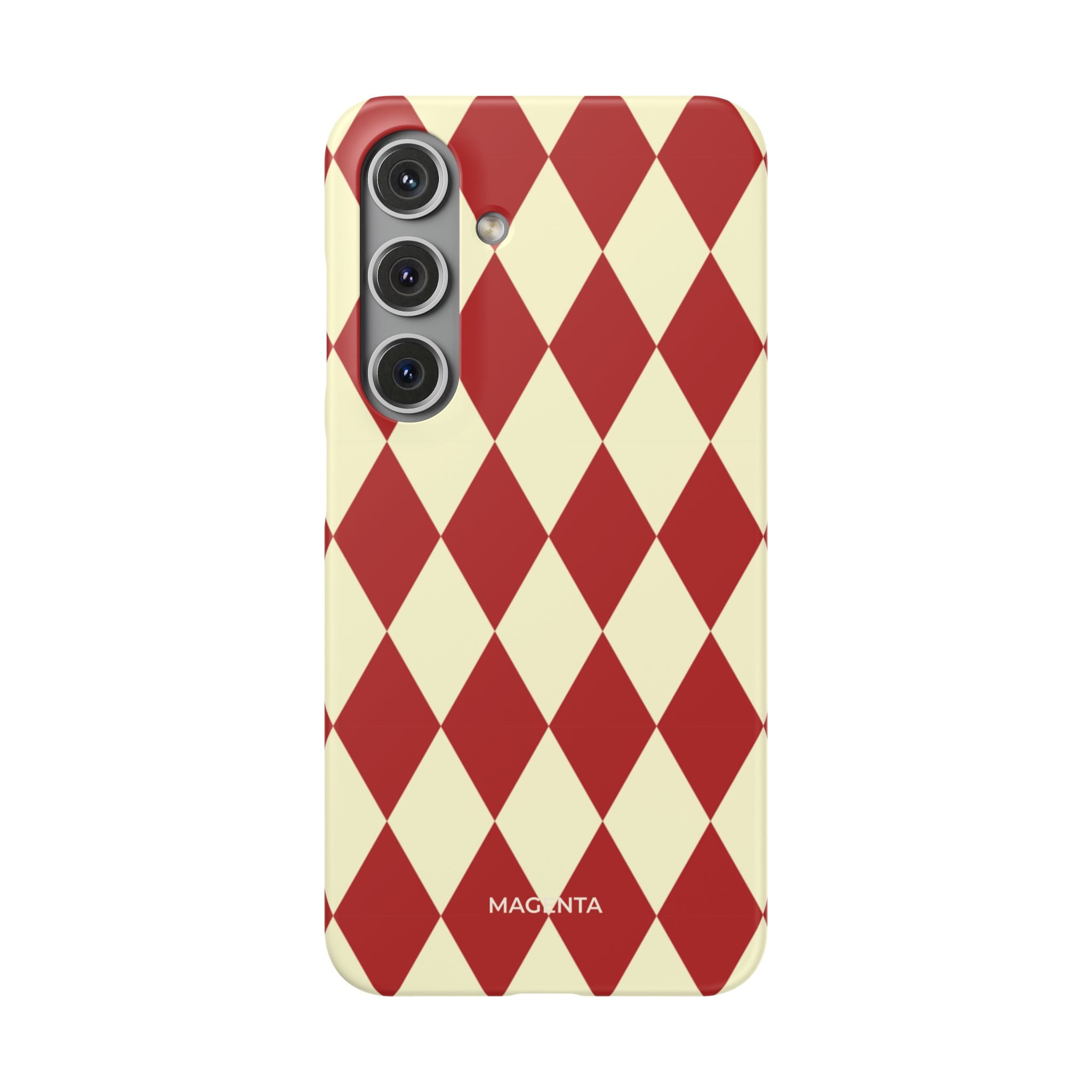 Maroon & Cream Geometric Snap Case