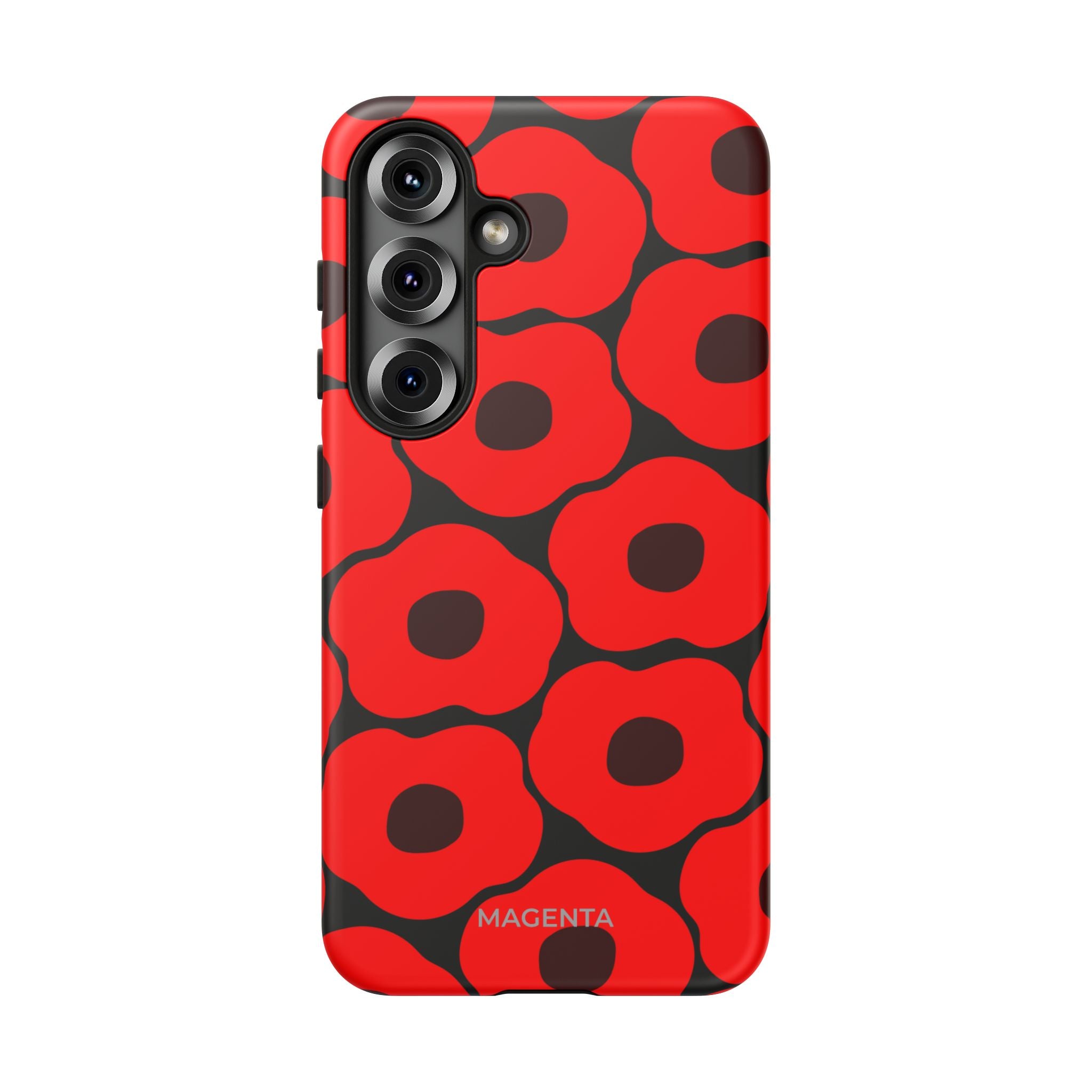 Red Poppy On Black Tough Case
