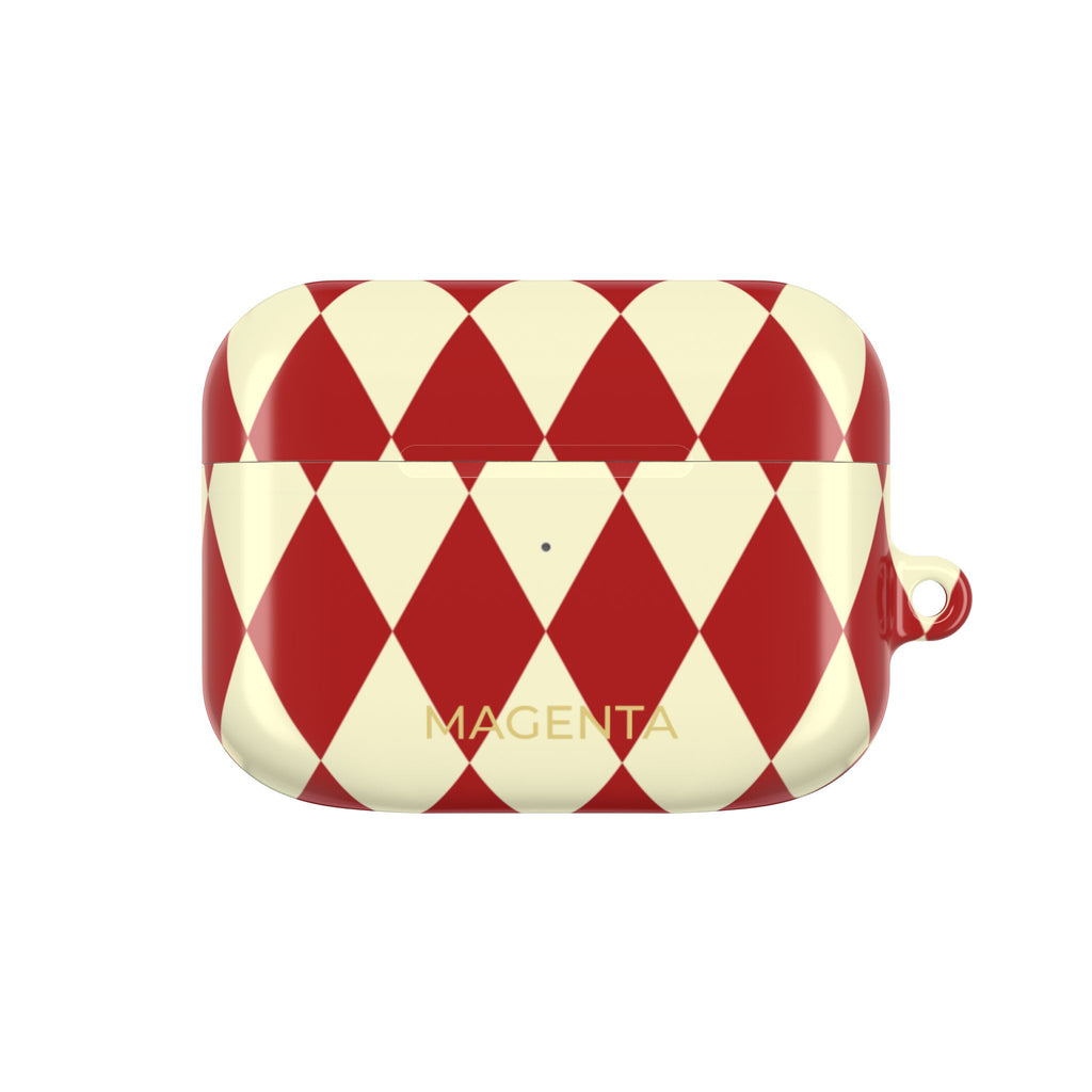 Maroon & Cream Geometric AirPods Pro Gen 1 Case