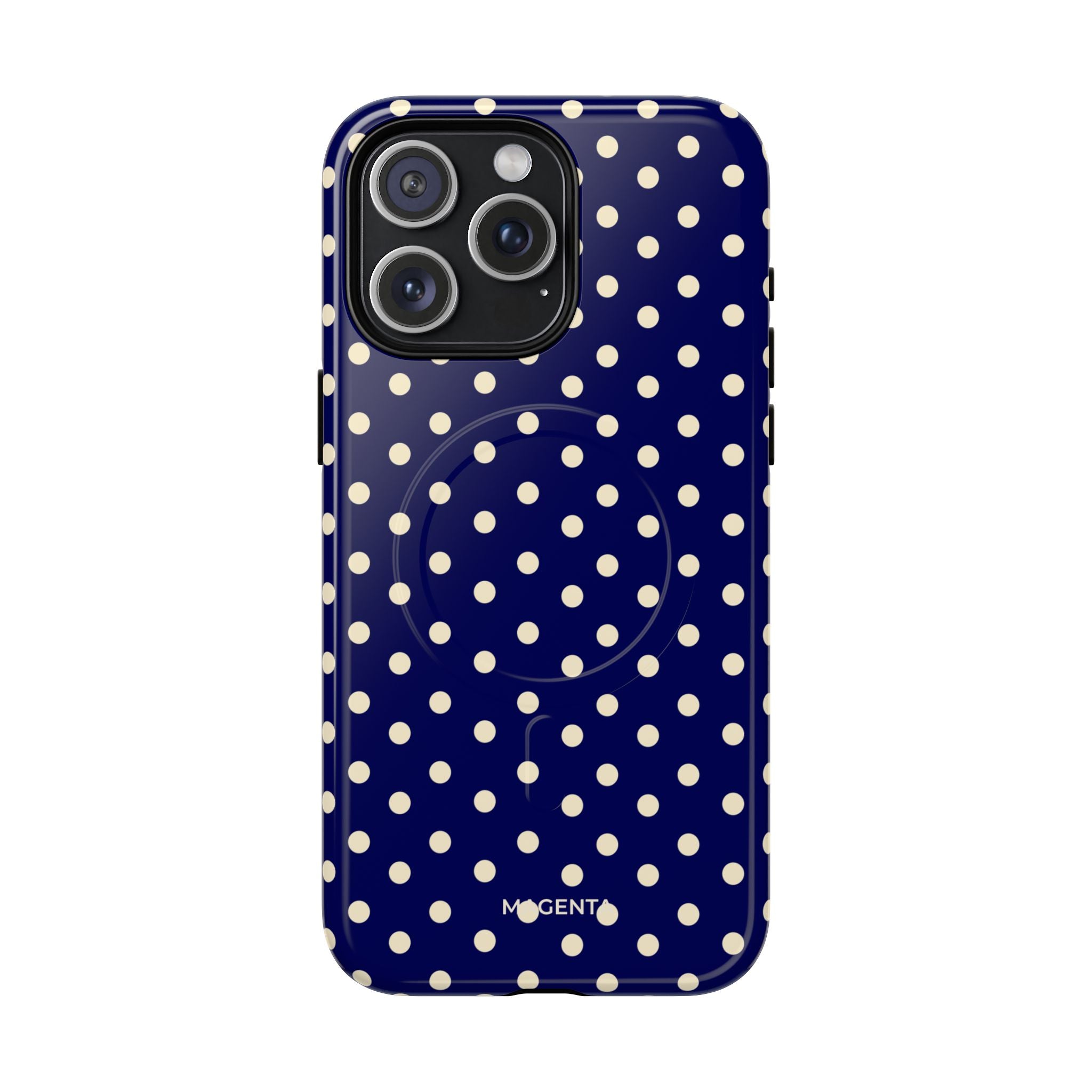 Cream On Navy Tough Magnetic Case