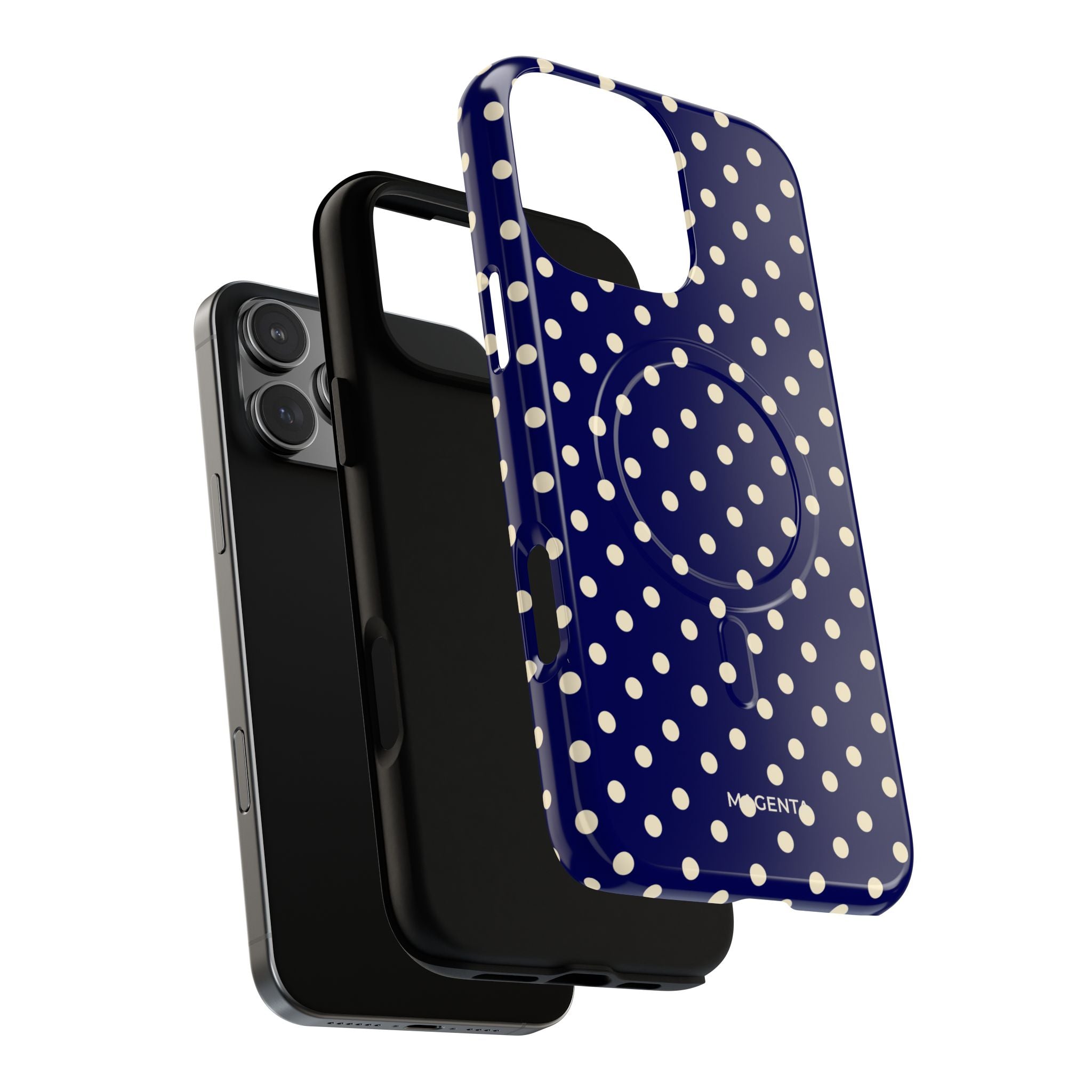 Cream On Navy Tough Magnetic Case