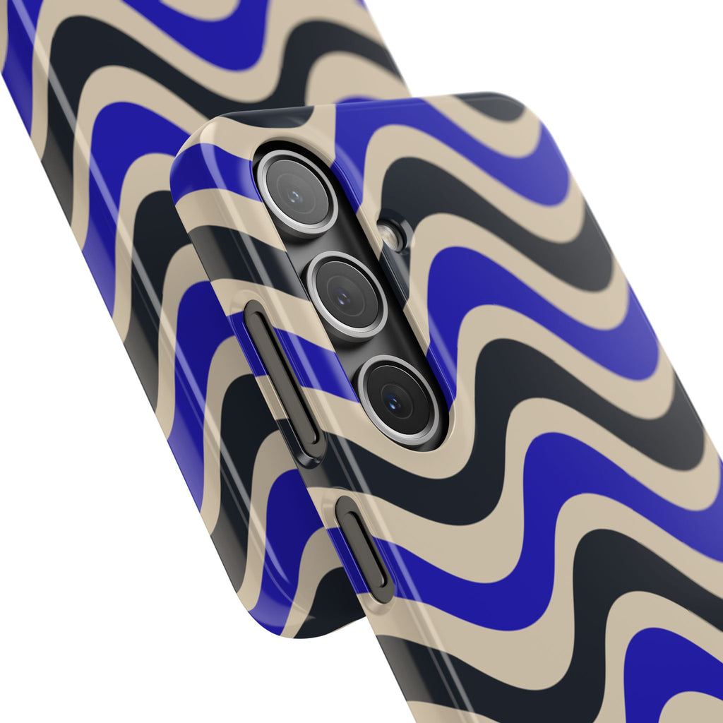 Black & Blue Waves Snap Case