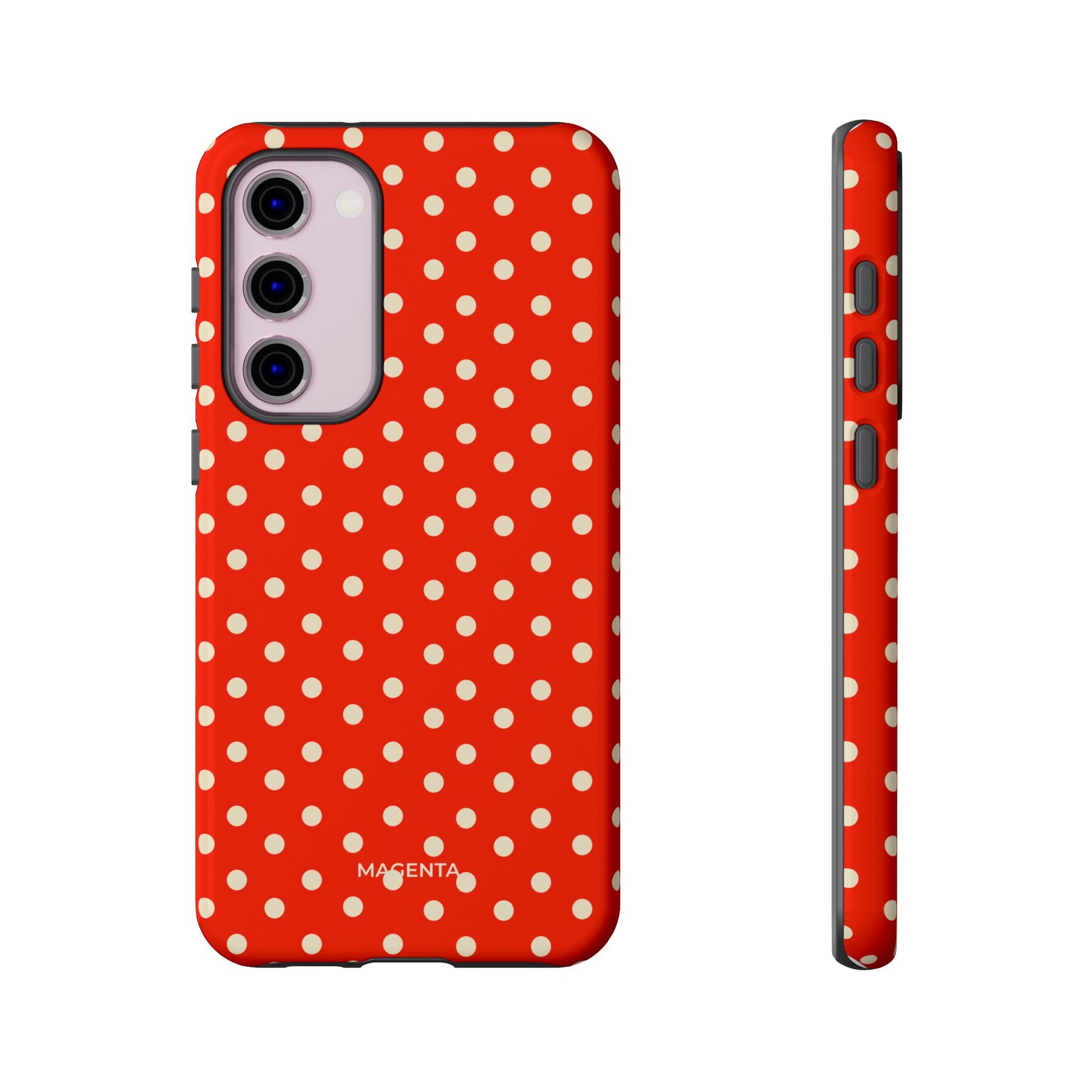 Cream On Scarlet Polka Dot Tough Case