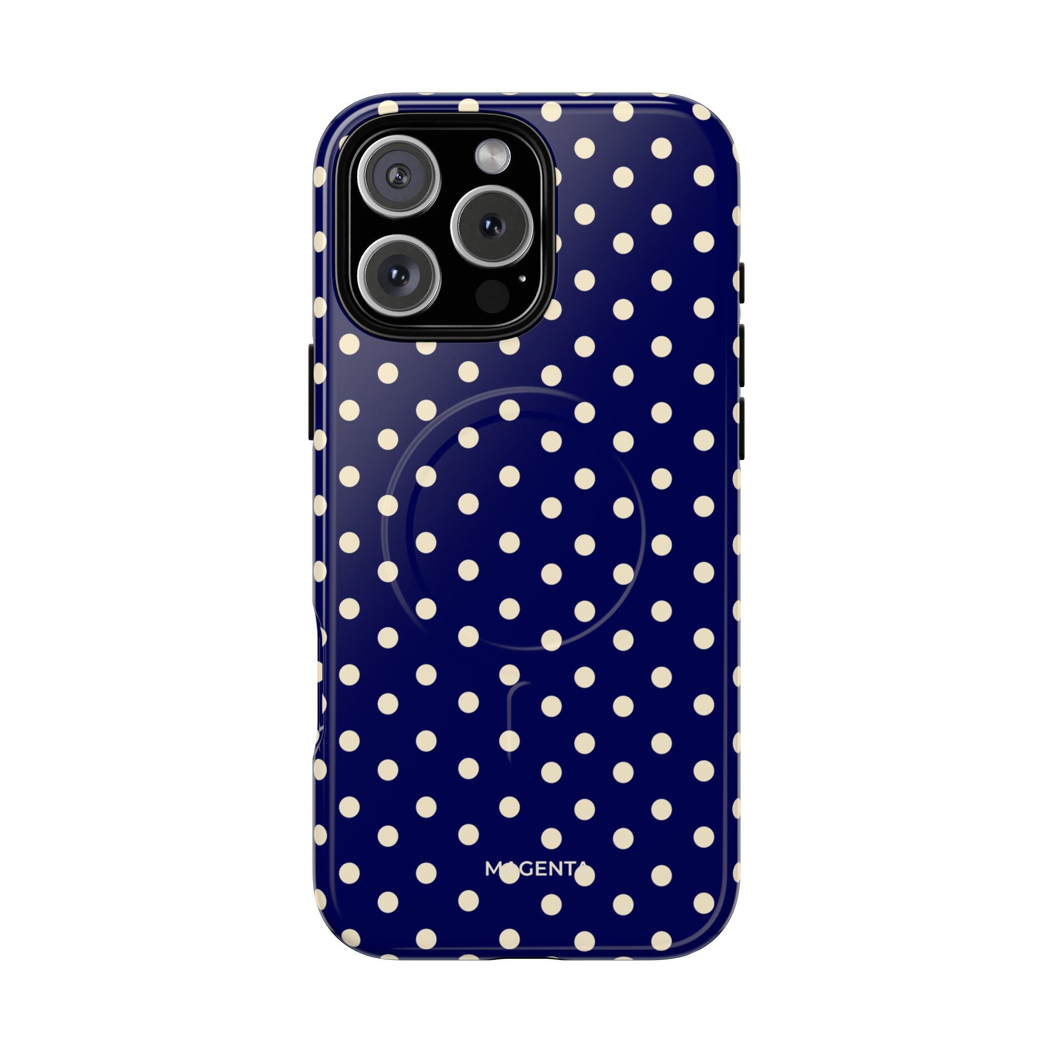 Cream On Navy Tough Magnetic Case