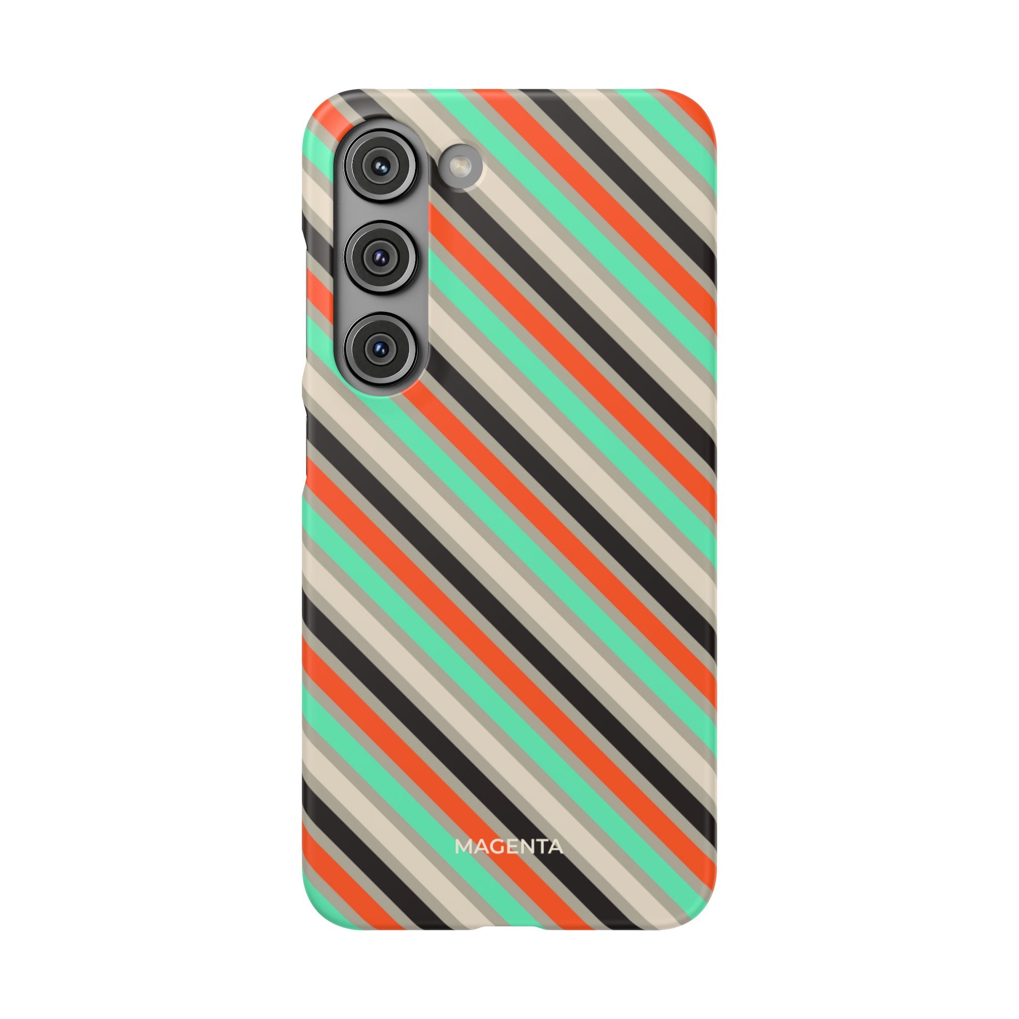 Mint Orange Stripes Snap Case