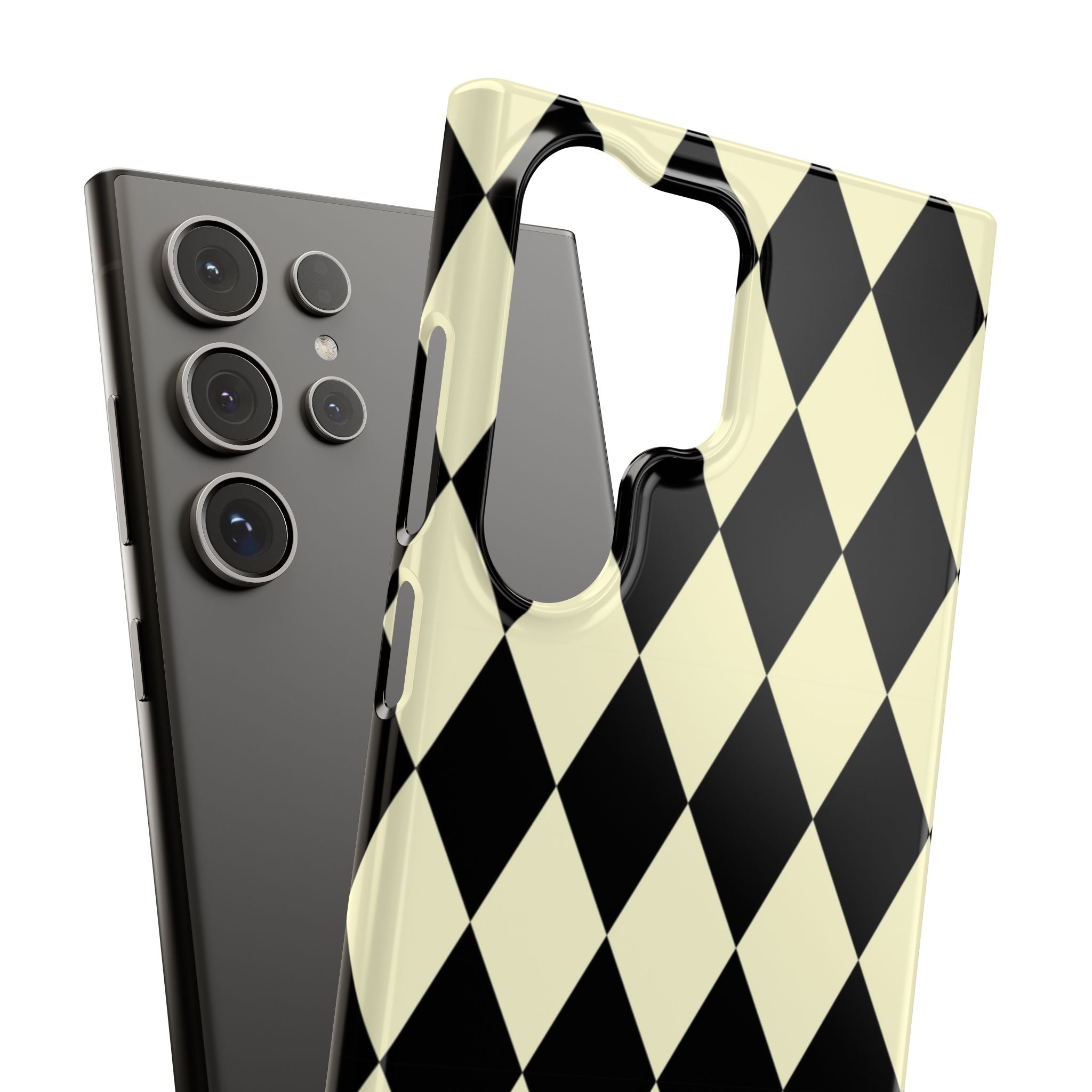 Black & Cream Geometric Snap Case