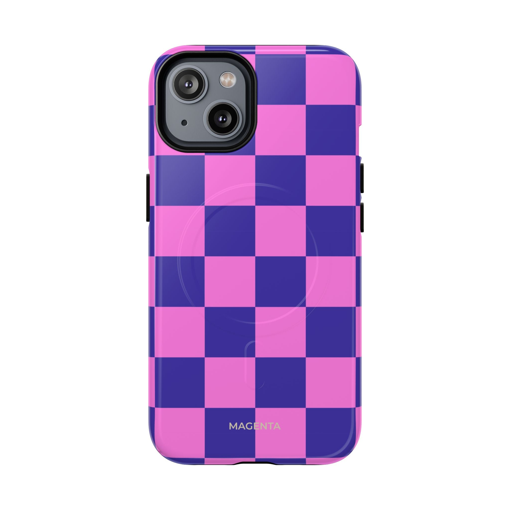 Pink & Blue Checkmate Tough Mag Case