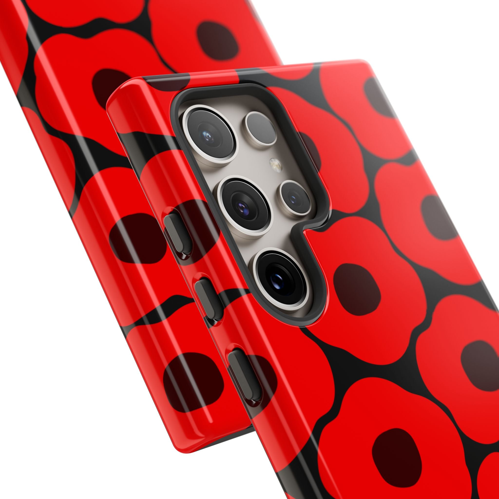 Red Poppy On Black Tough Case