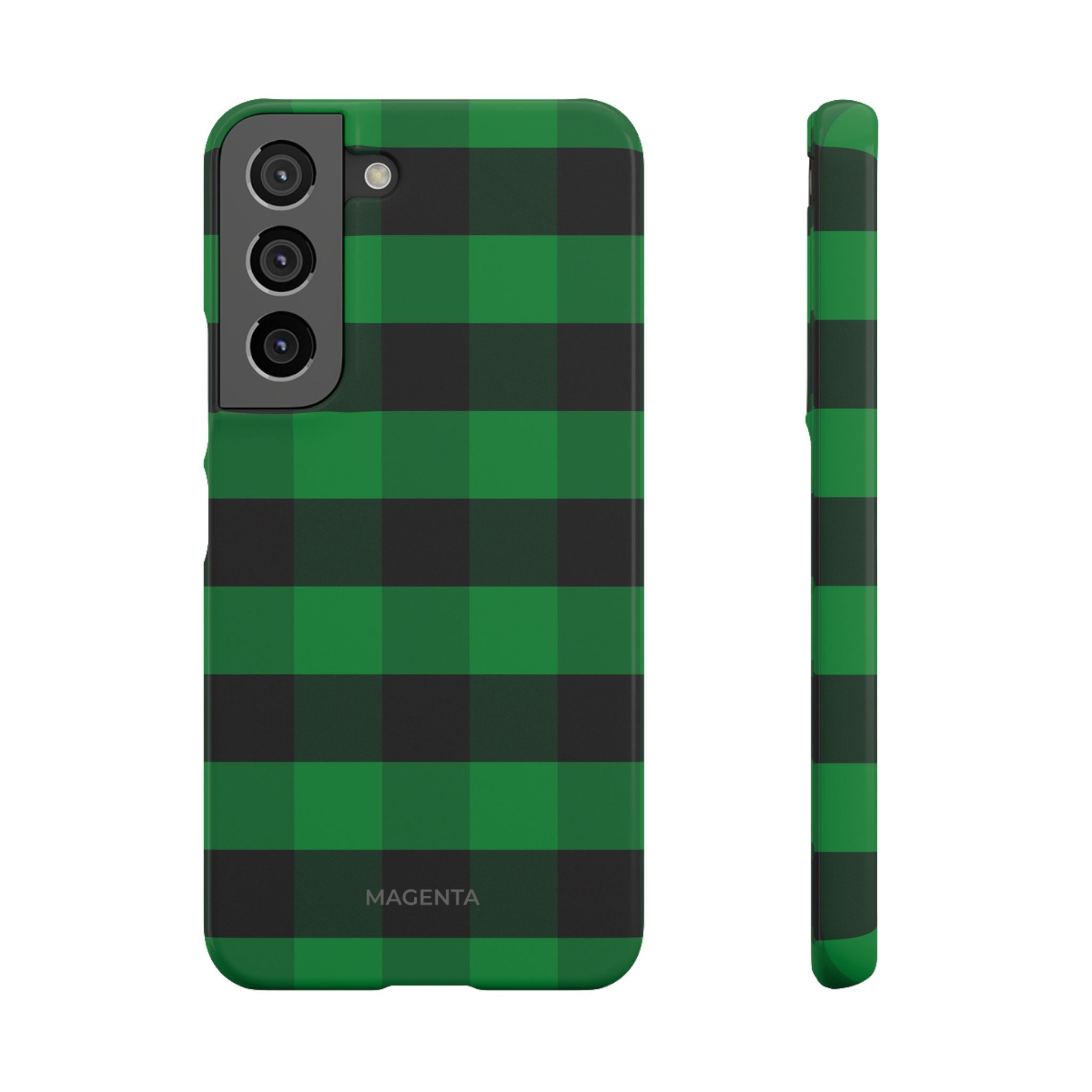 Green Plaid Snap Case