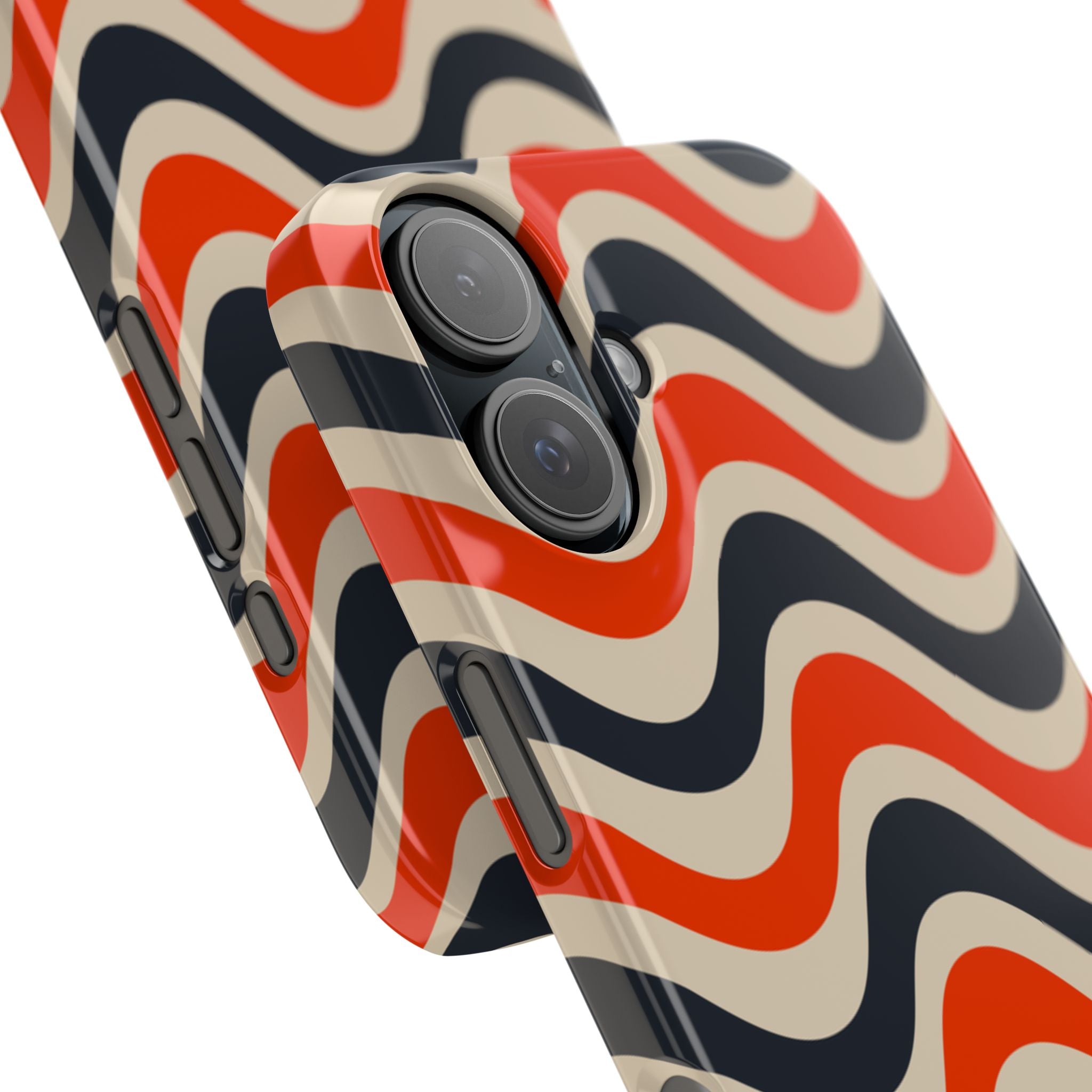Black & Red Waves Snap Case