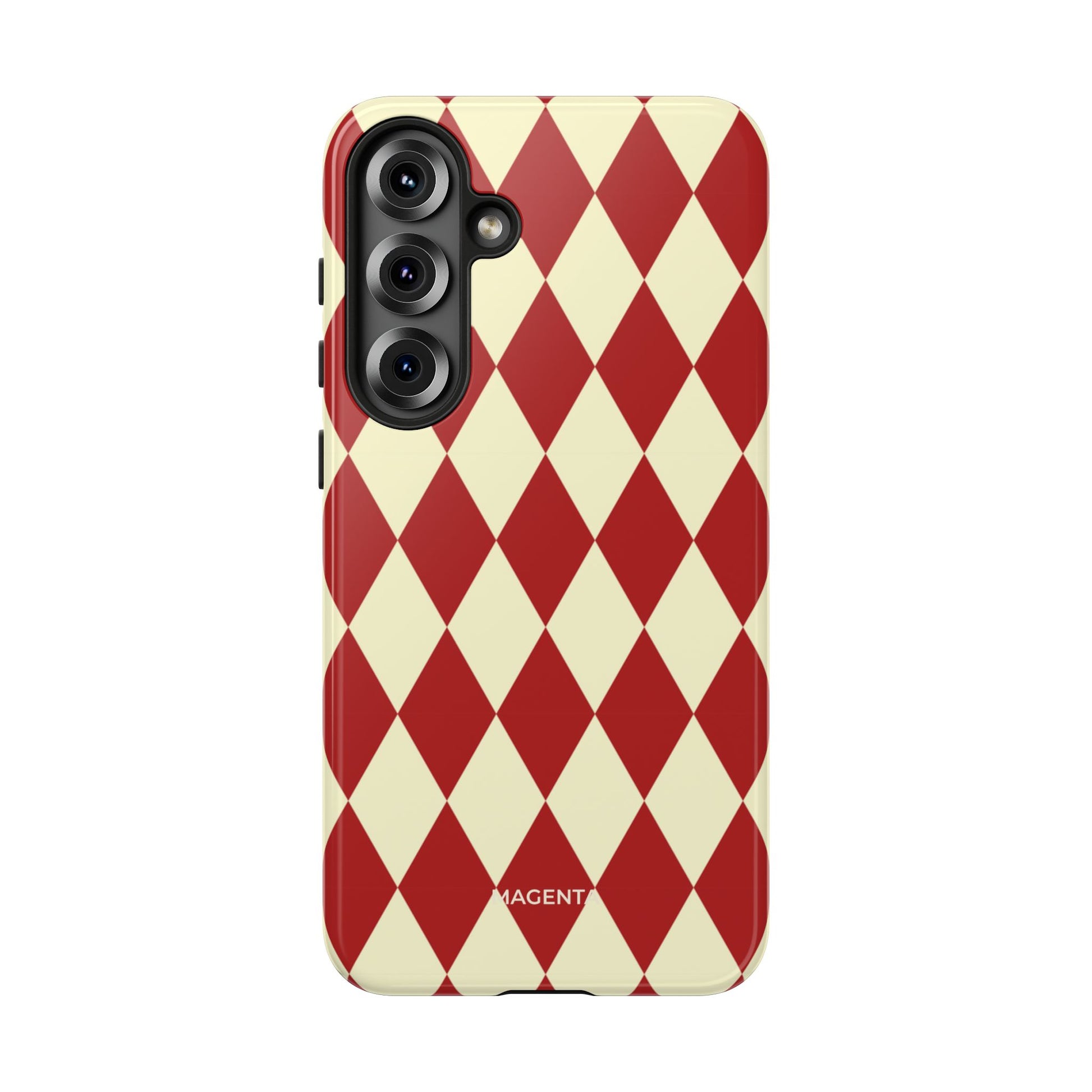 Maroon & Cream Geometric Tough Case