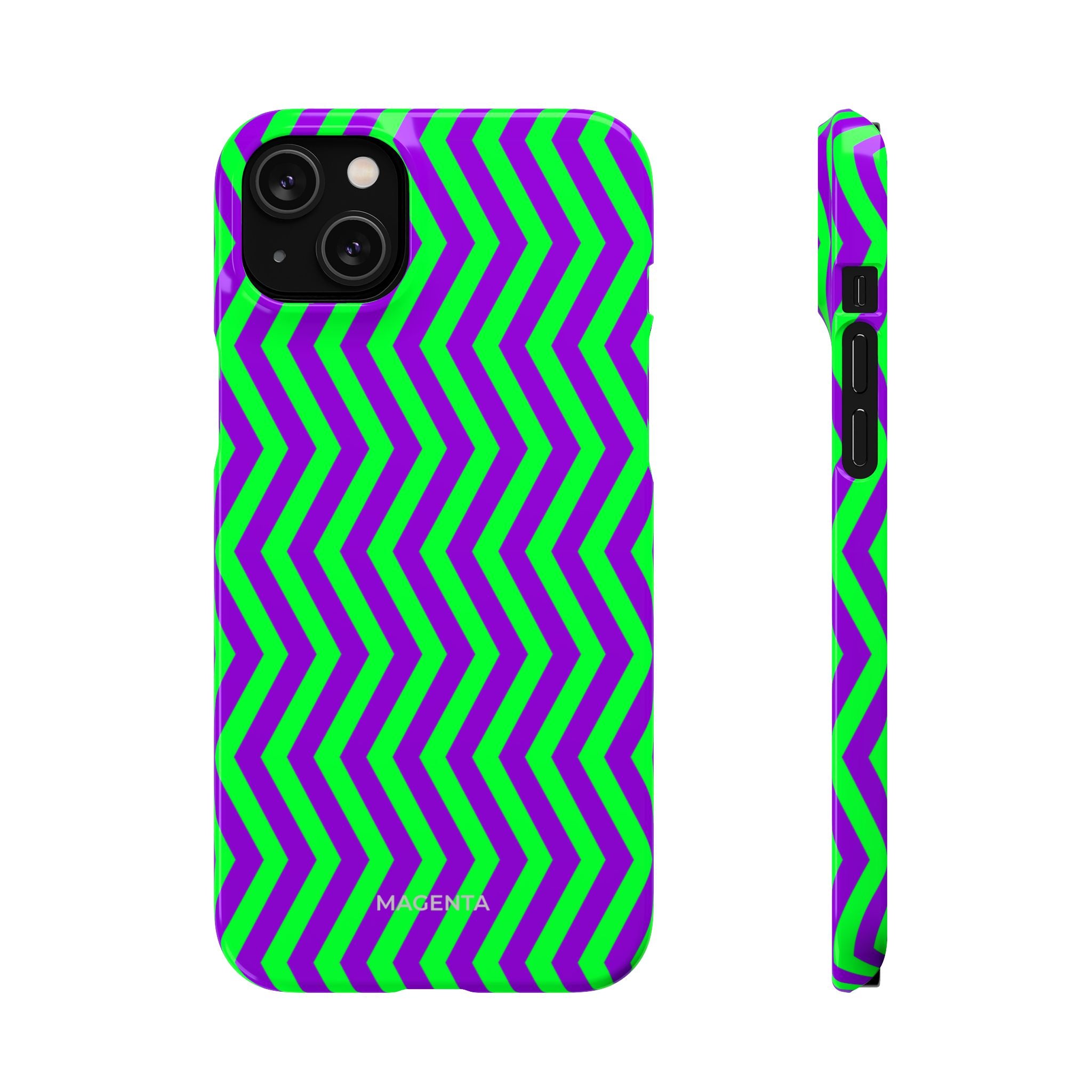Green Purple Chevron Snap Case