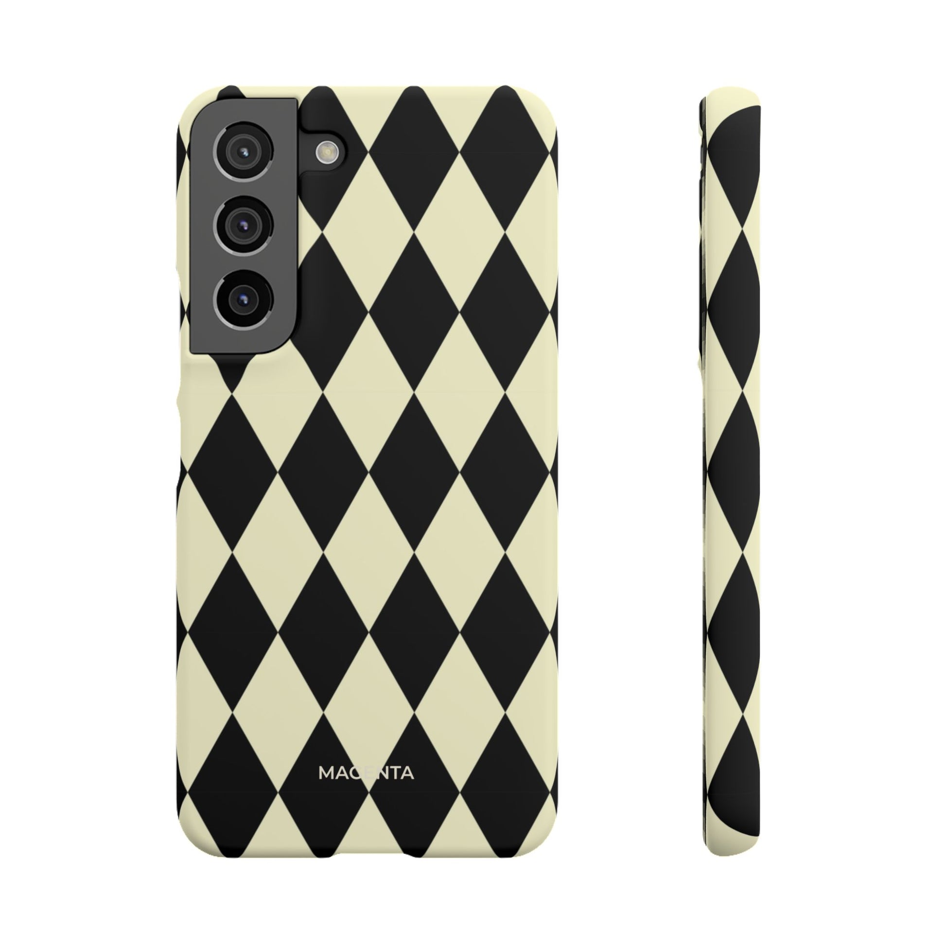 Black & Cream Geometric Snap Case