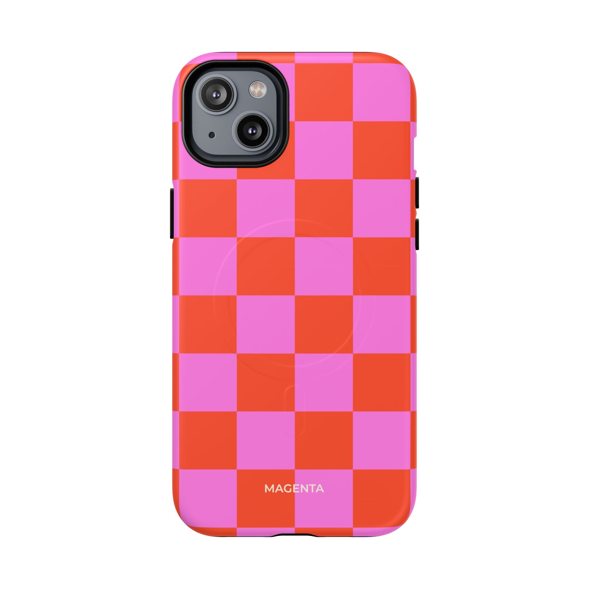 Pink & Orange Checkmate Tough Mag Case