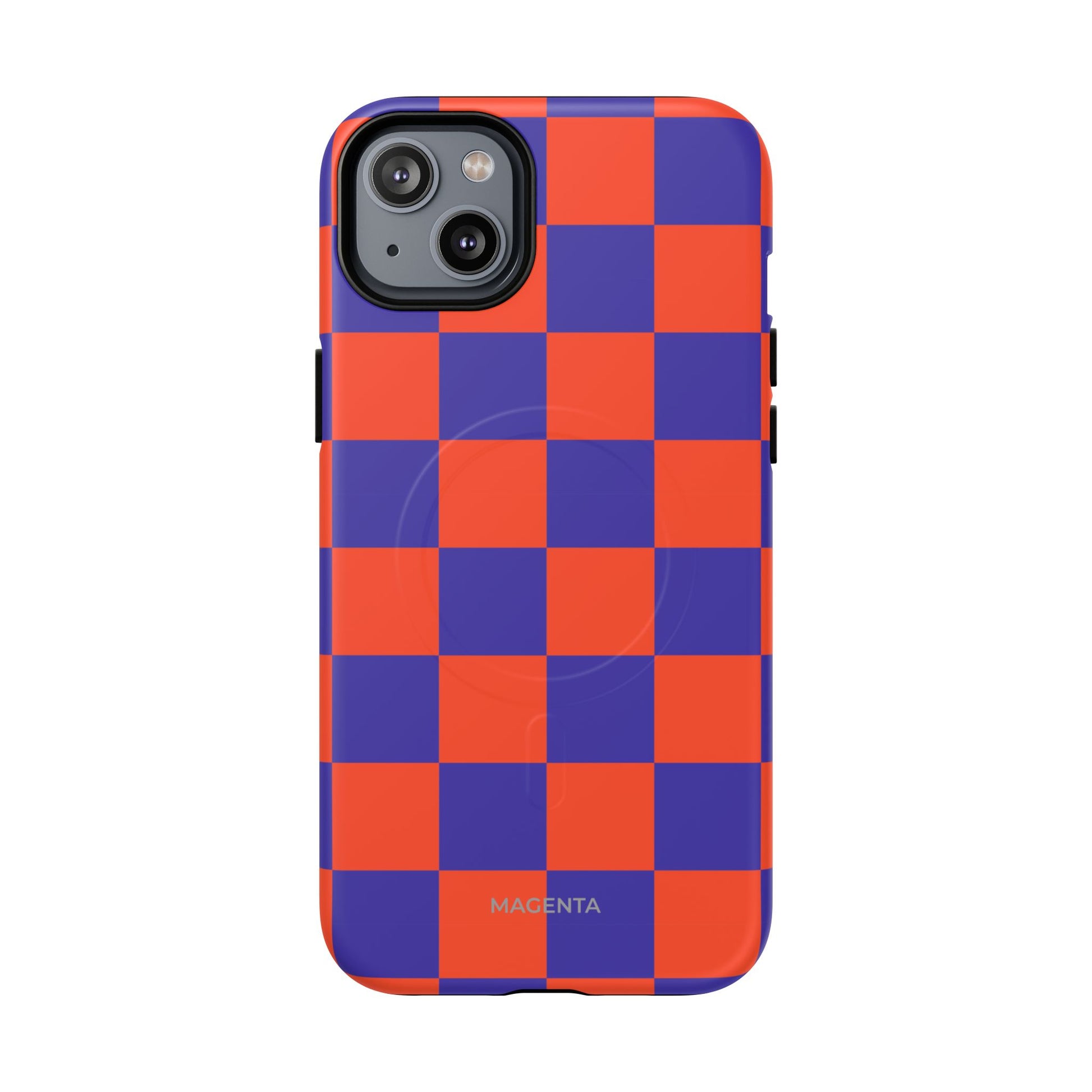 Blue & Orange Checkmate Tough Mag Case