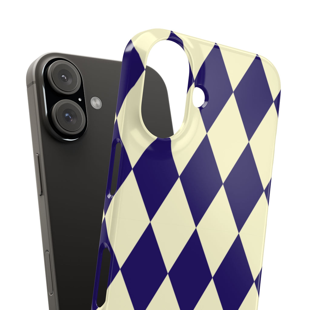 Navy & Cream Geometric Snap Case