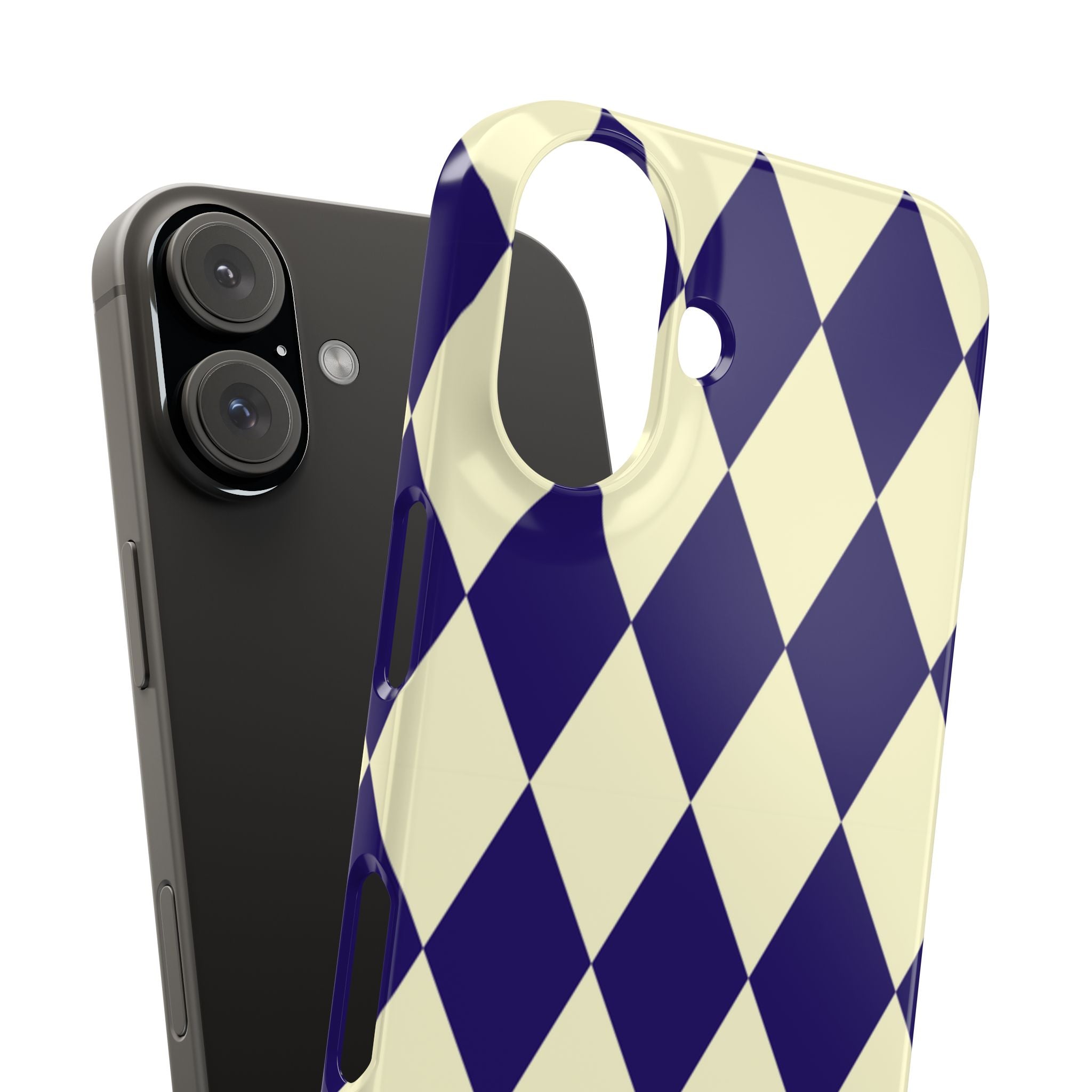 Navy & Cream Geometric Snap Case