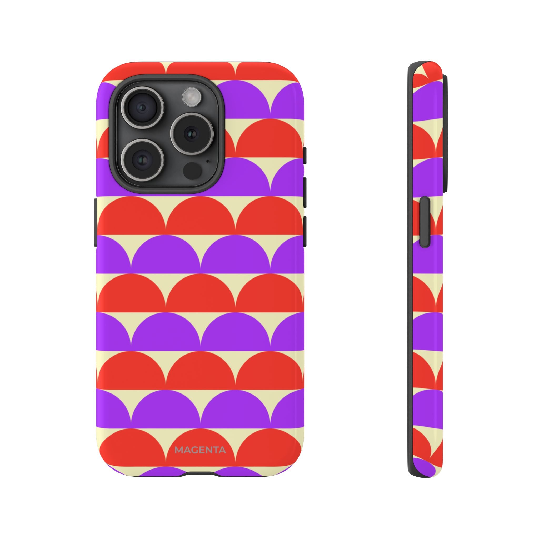 Half-Circles Purple-Red on Cream Tough Case