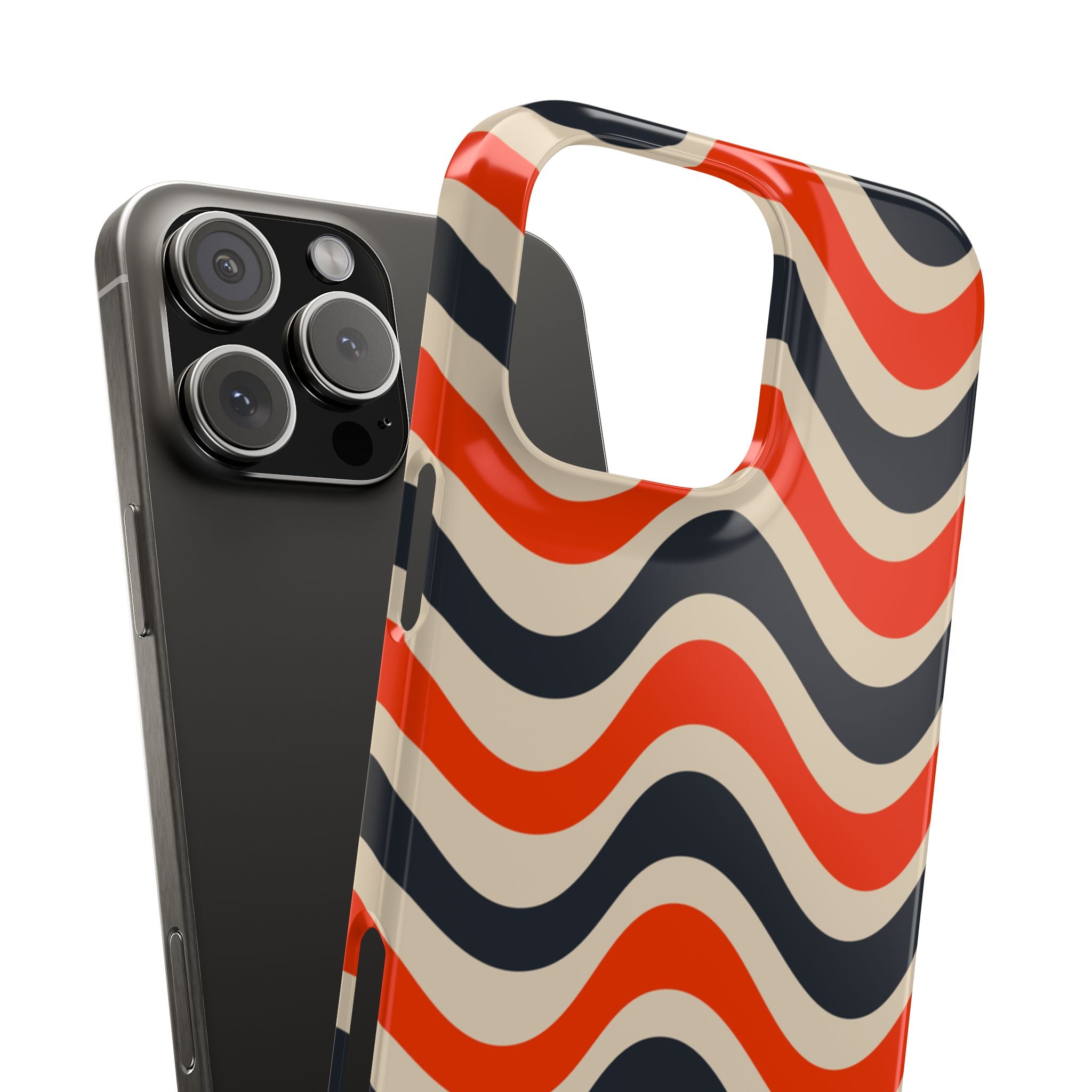 Black & Red Waves Snap Case