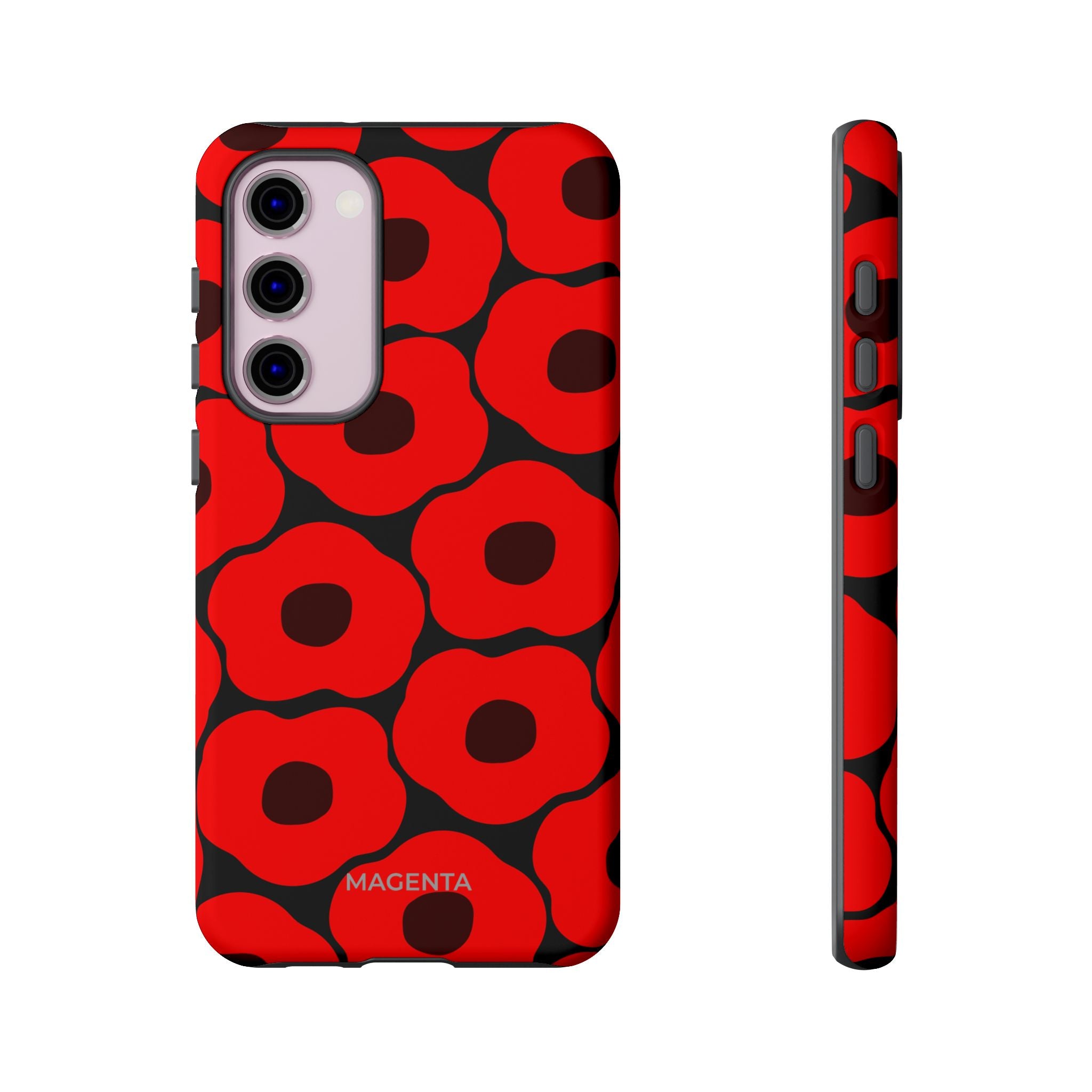 Red Poppy On Black Tough Case