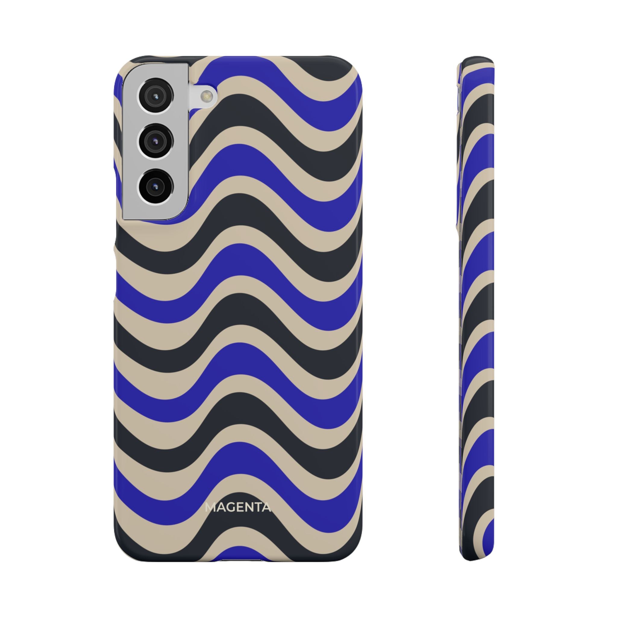 Black & Blue Waves Snap Case