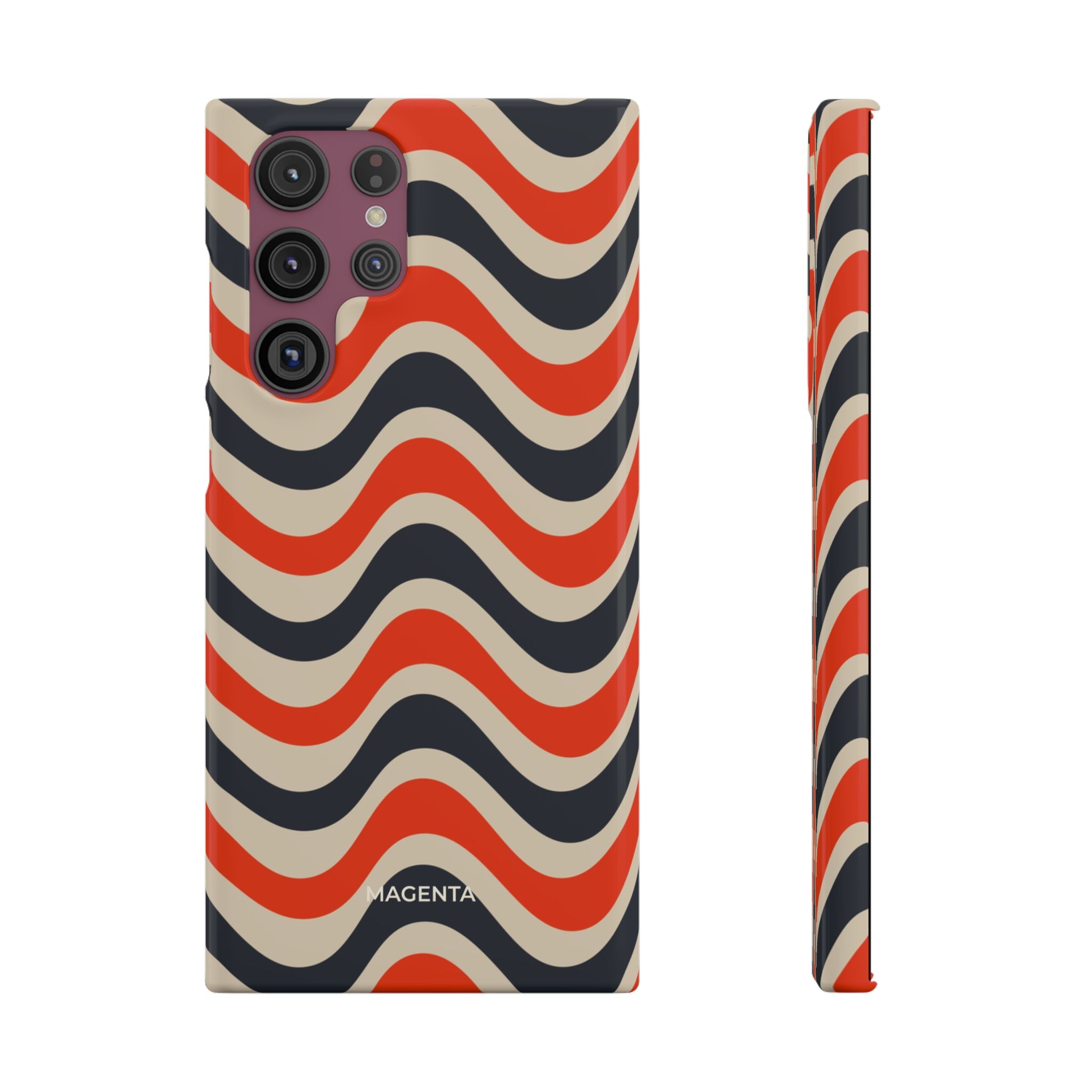 Black & Red Waves Snap Case