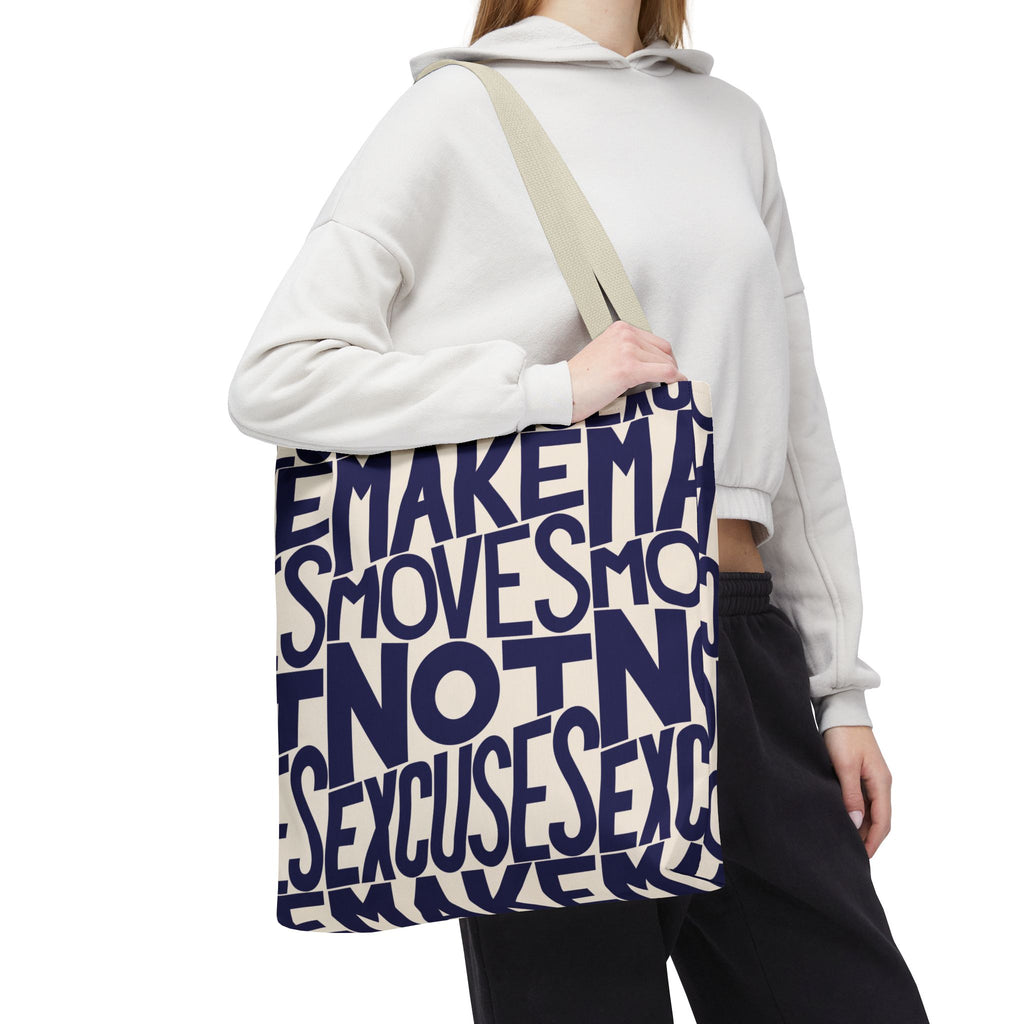 Make Moves, Not Excuses Eco-Friendly Shopping Bag - Navy