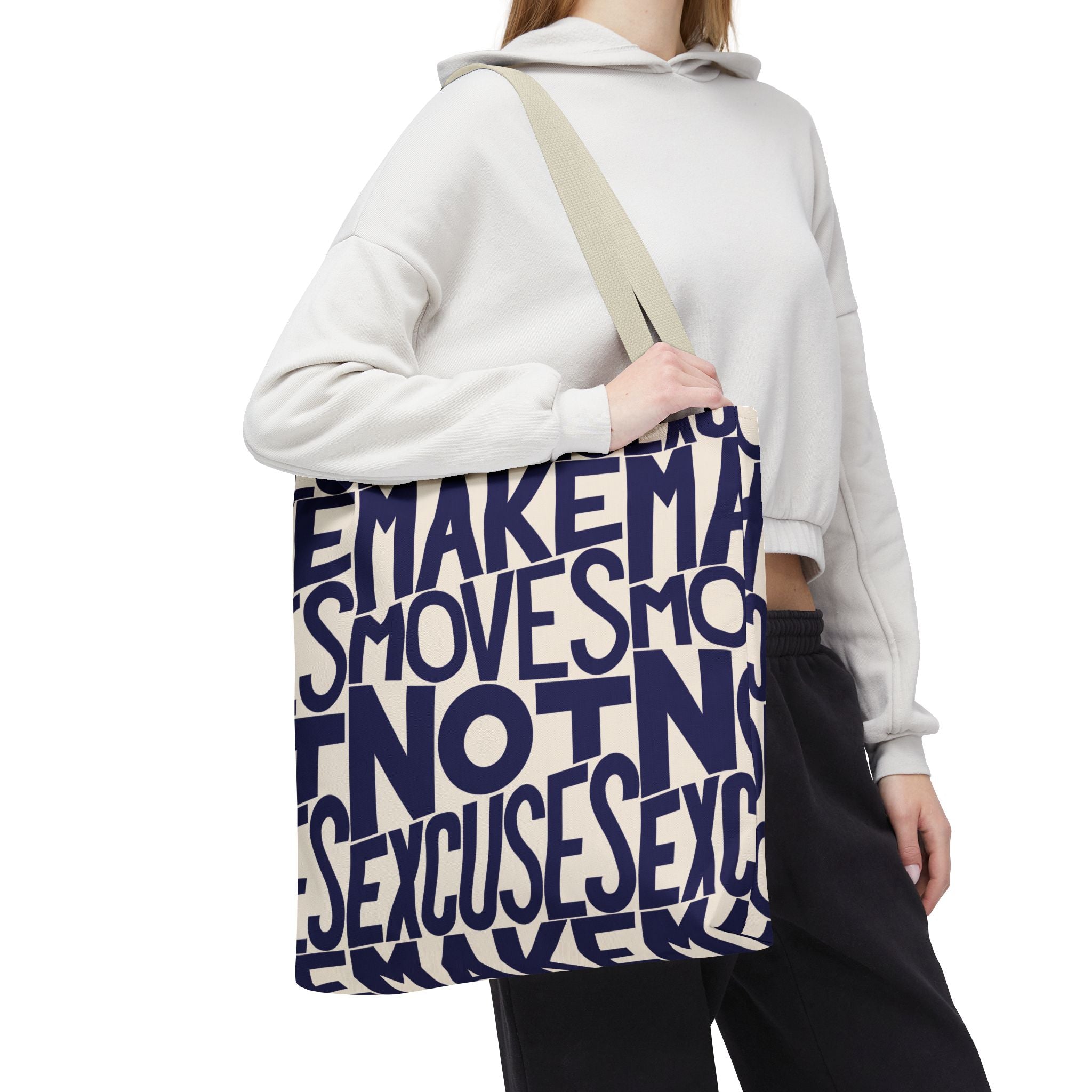 Make Moves, Not Excuses Eco-Friendly Shopping Bag - Navy