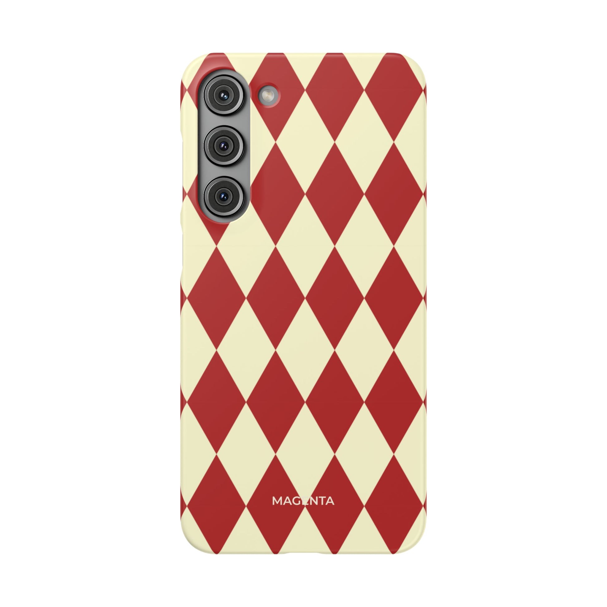 Maroon & Cream Geometric Snap Case