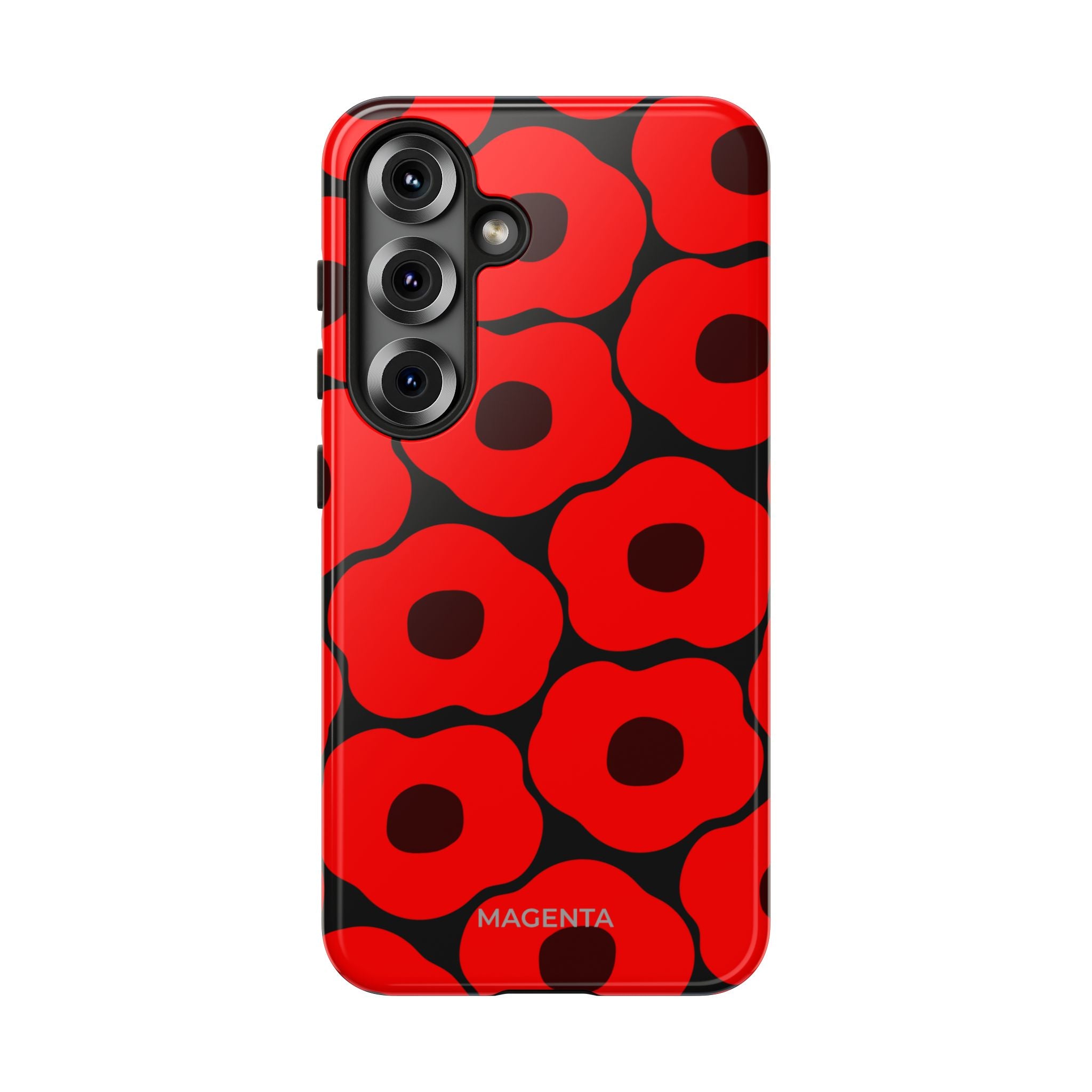 Red Poppy On Black Tough Case