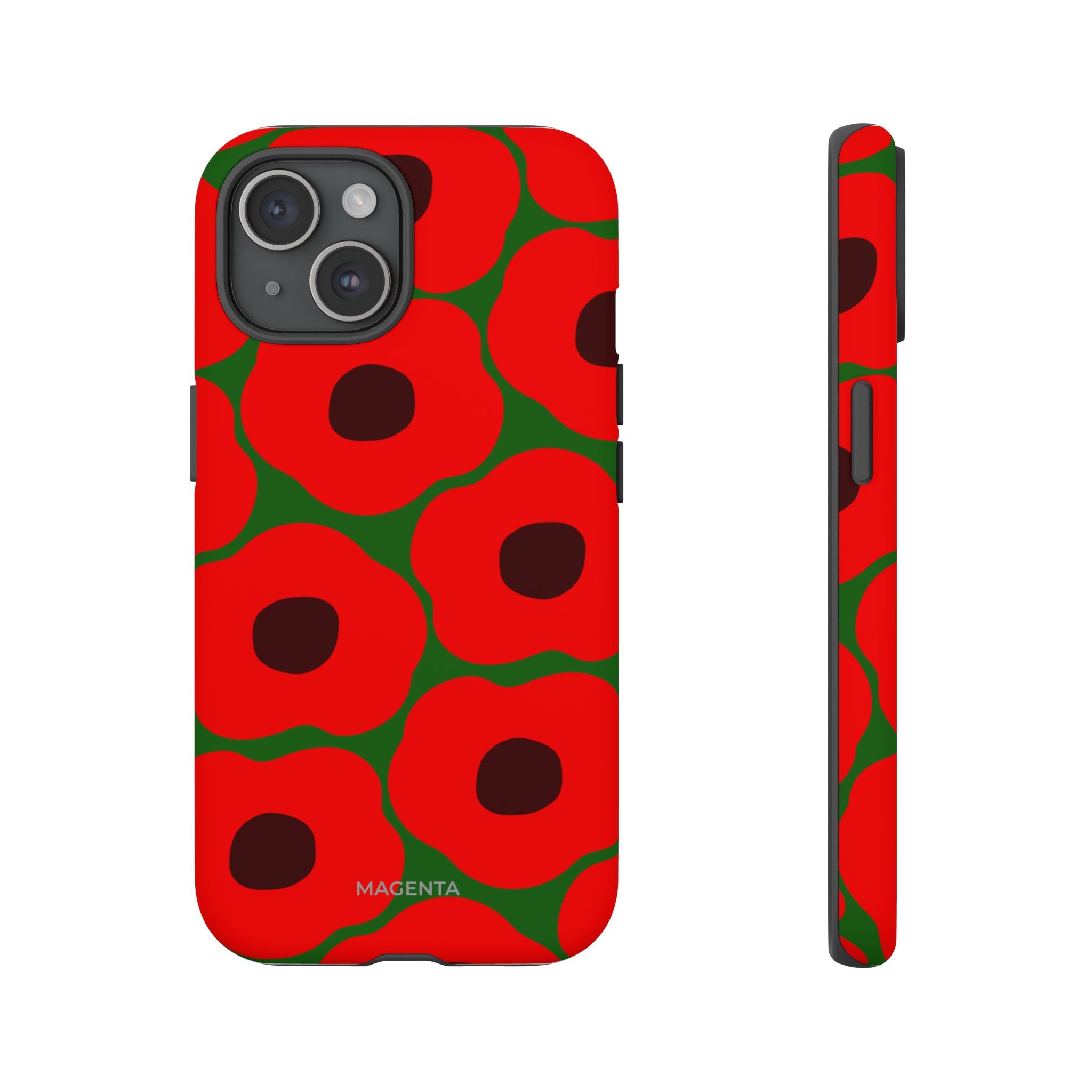 Red Poppy On Deep Green Tough Case