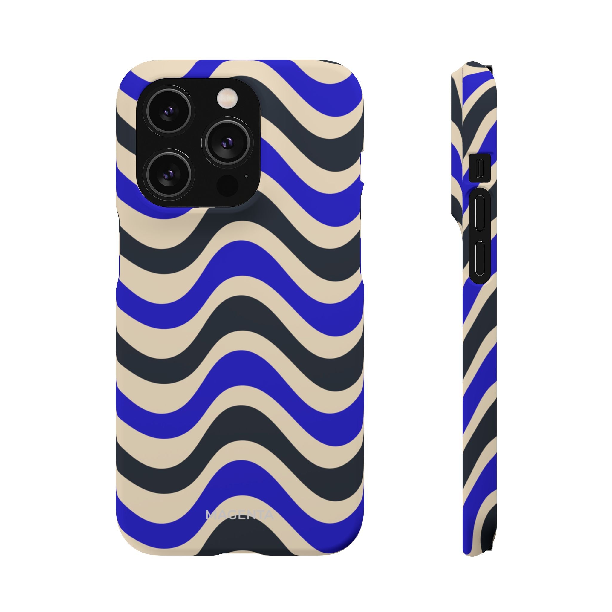 Black & Blue Waves Snap Case