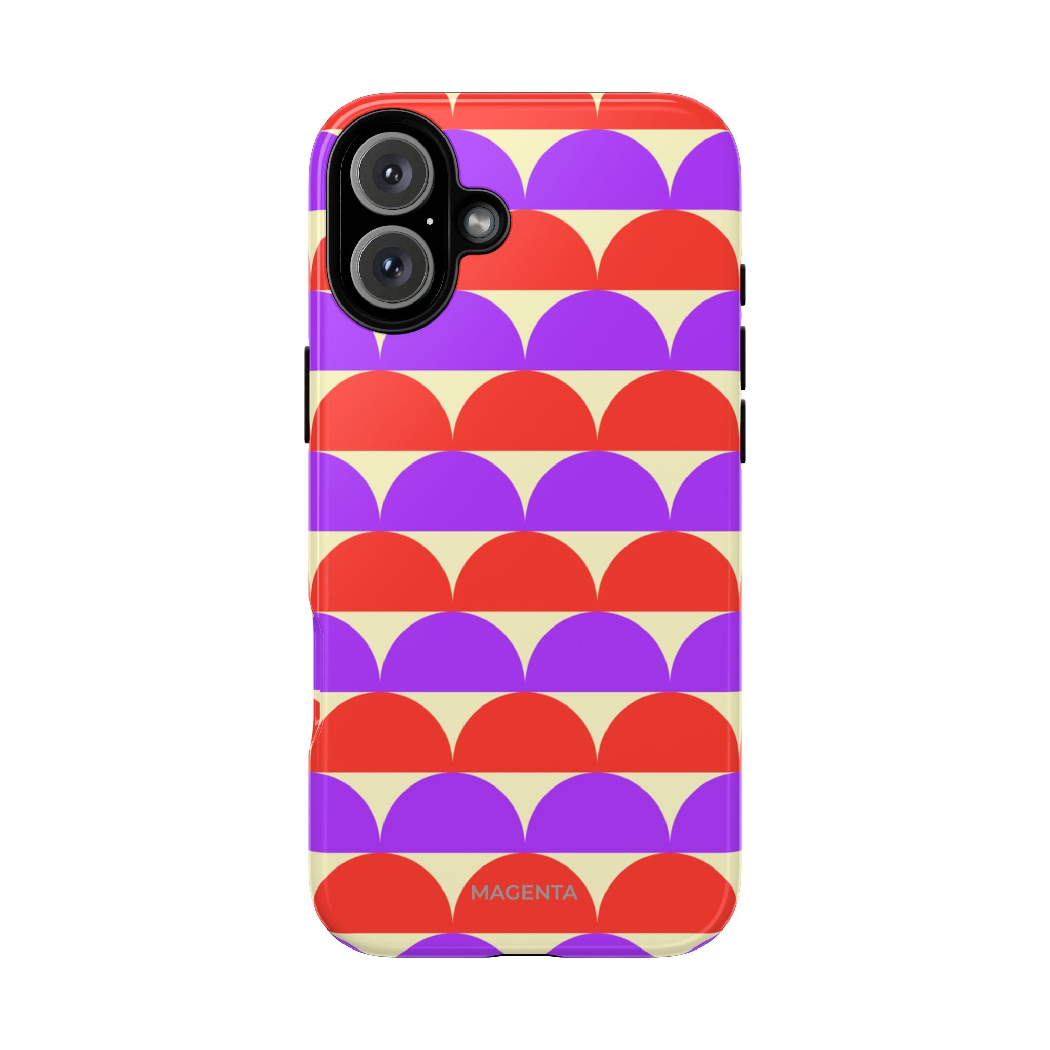 Half-Circles Purple-Red on Cream Tough Case