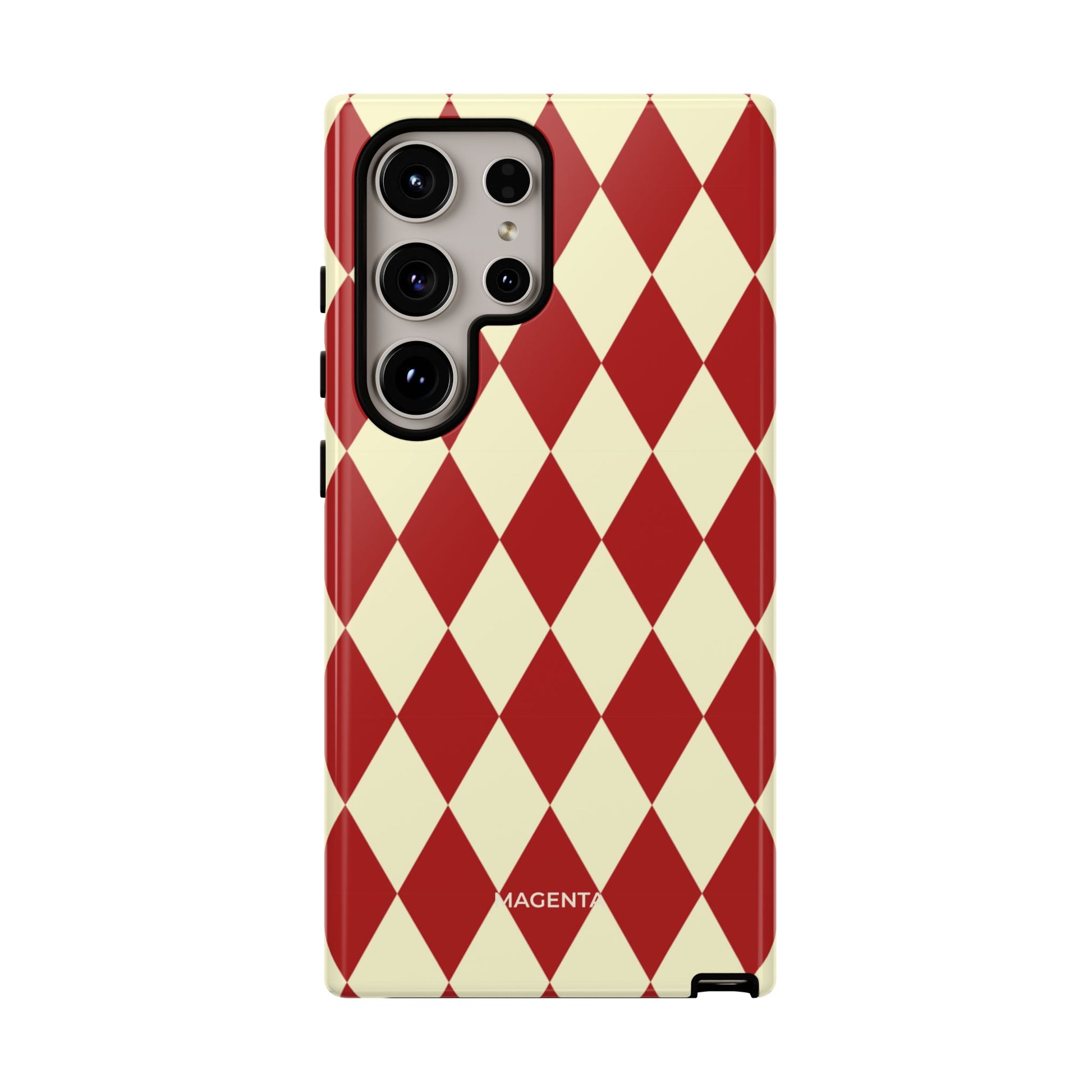 Maroon & Cream Geometric Tough Case