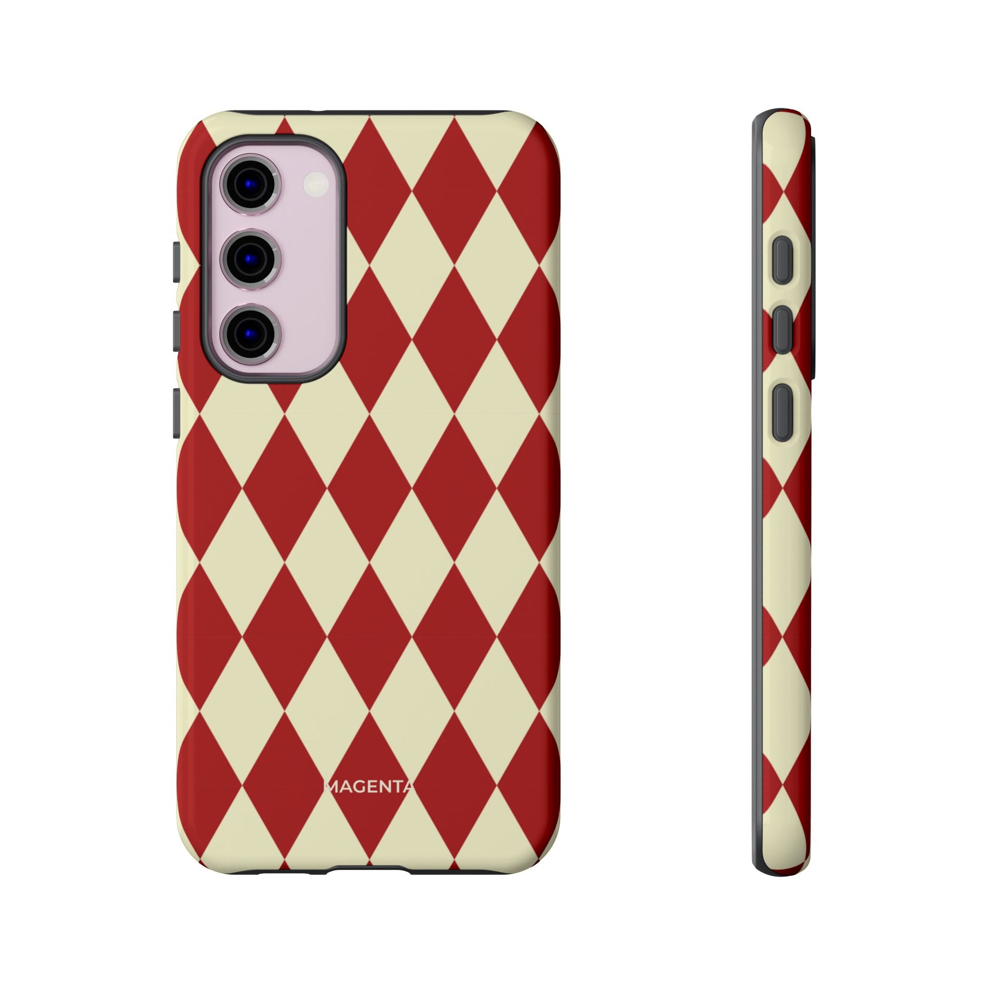 Maroon & Cream Geometric Tough Case
