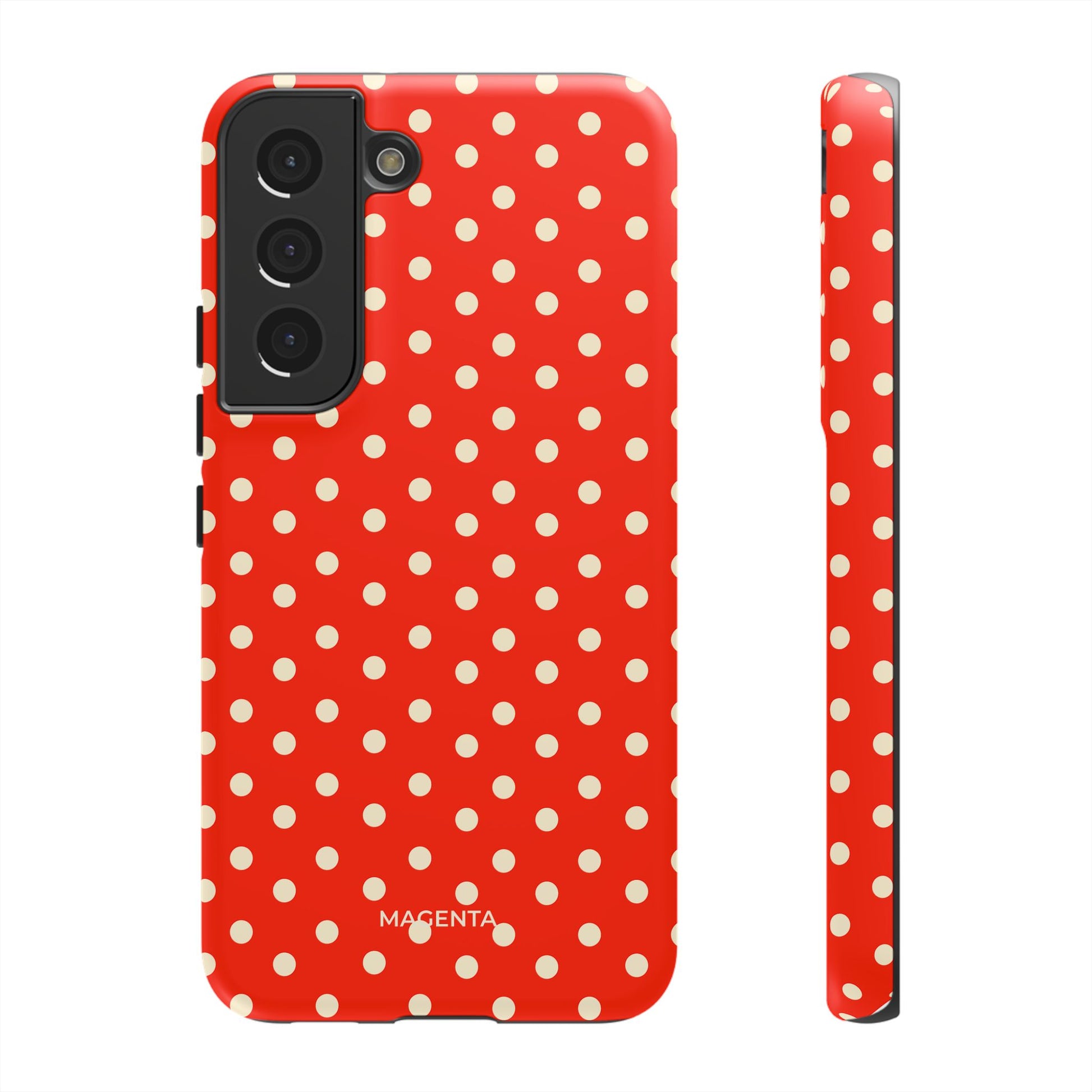 Cream On Scarlet Polka Dot Tough Case