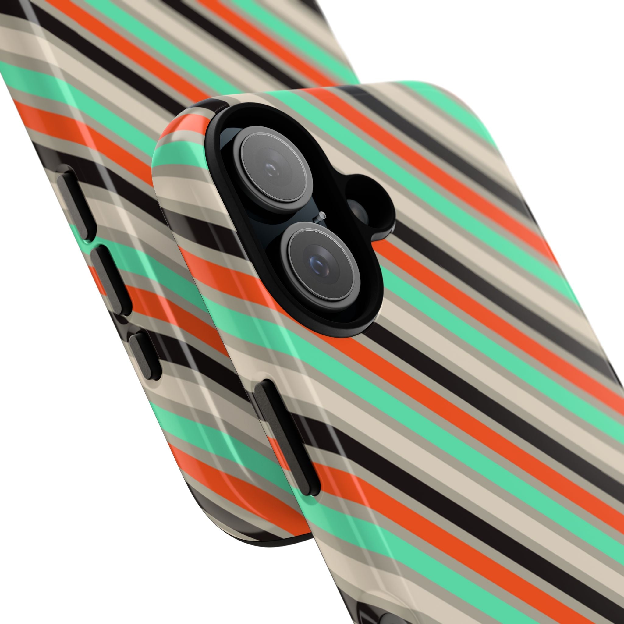 Mint-Coral Stripes Tough Case